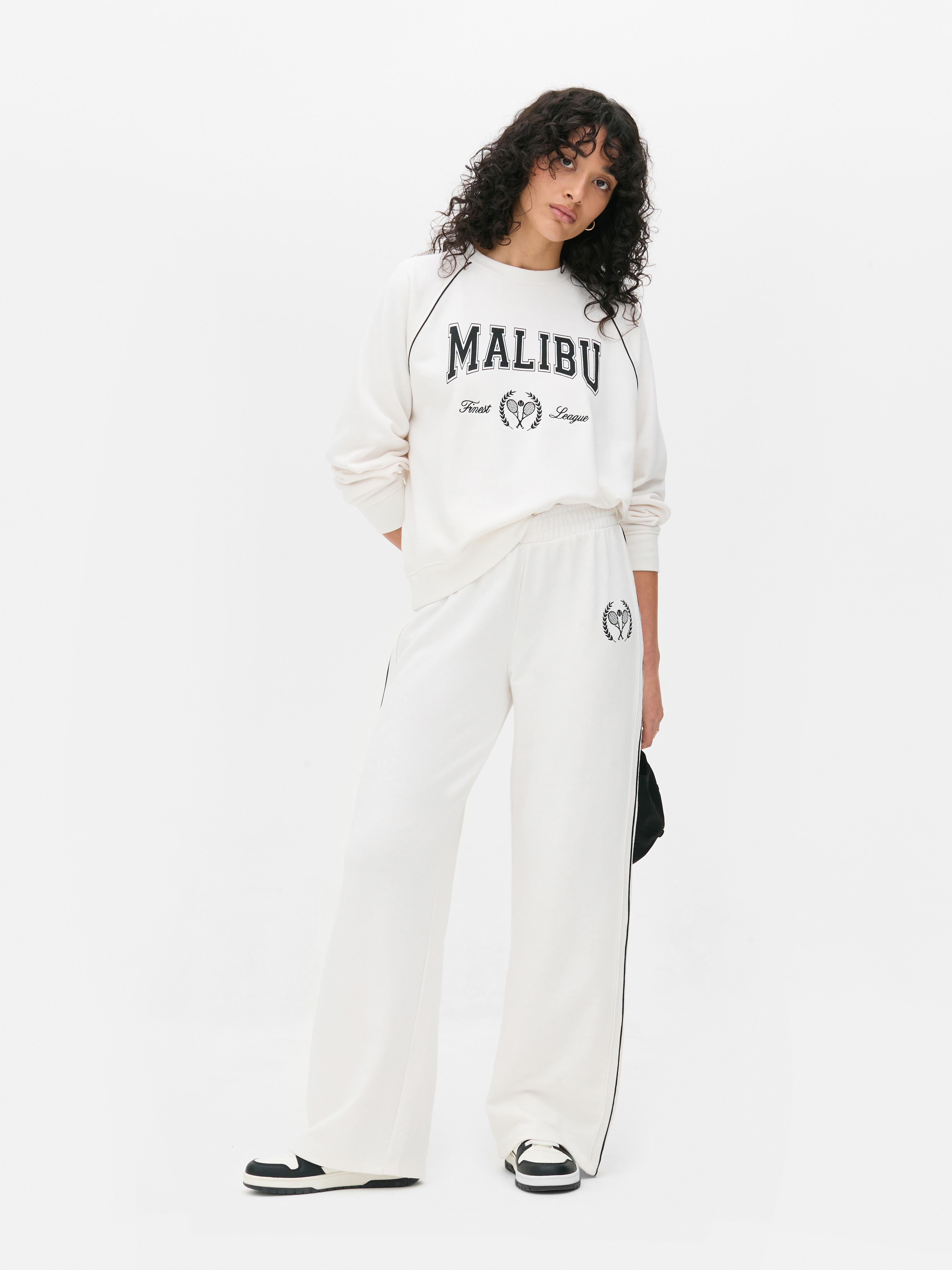 Joggers universitarios de pernera recta combinables