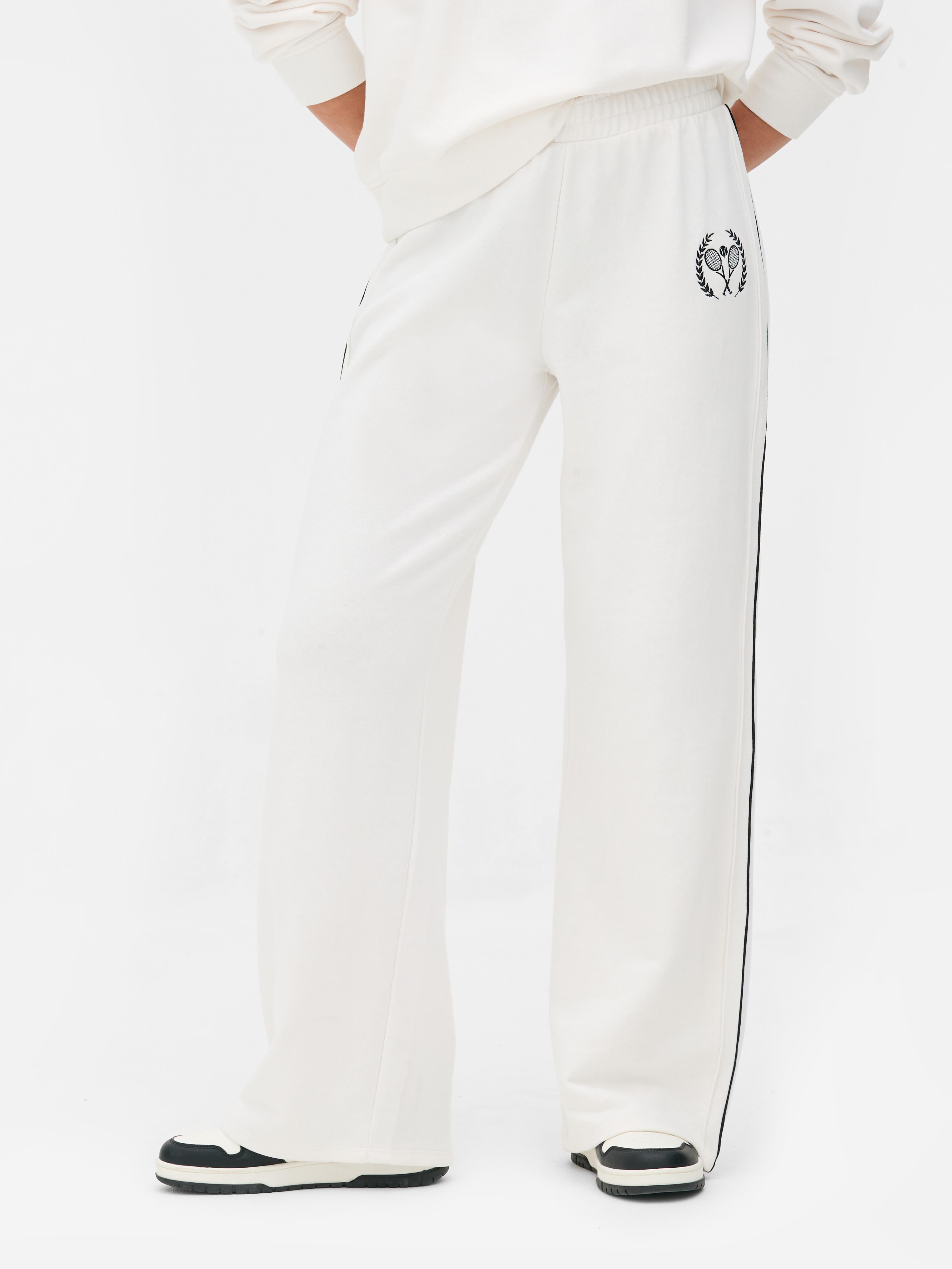 Joggers universitarios de pernera recta combinables