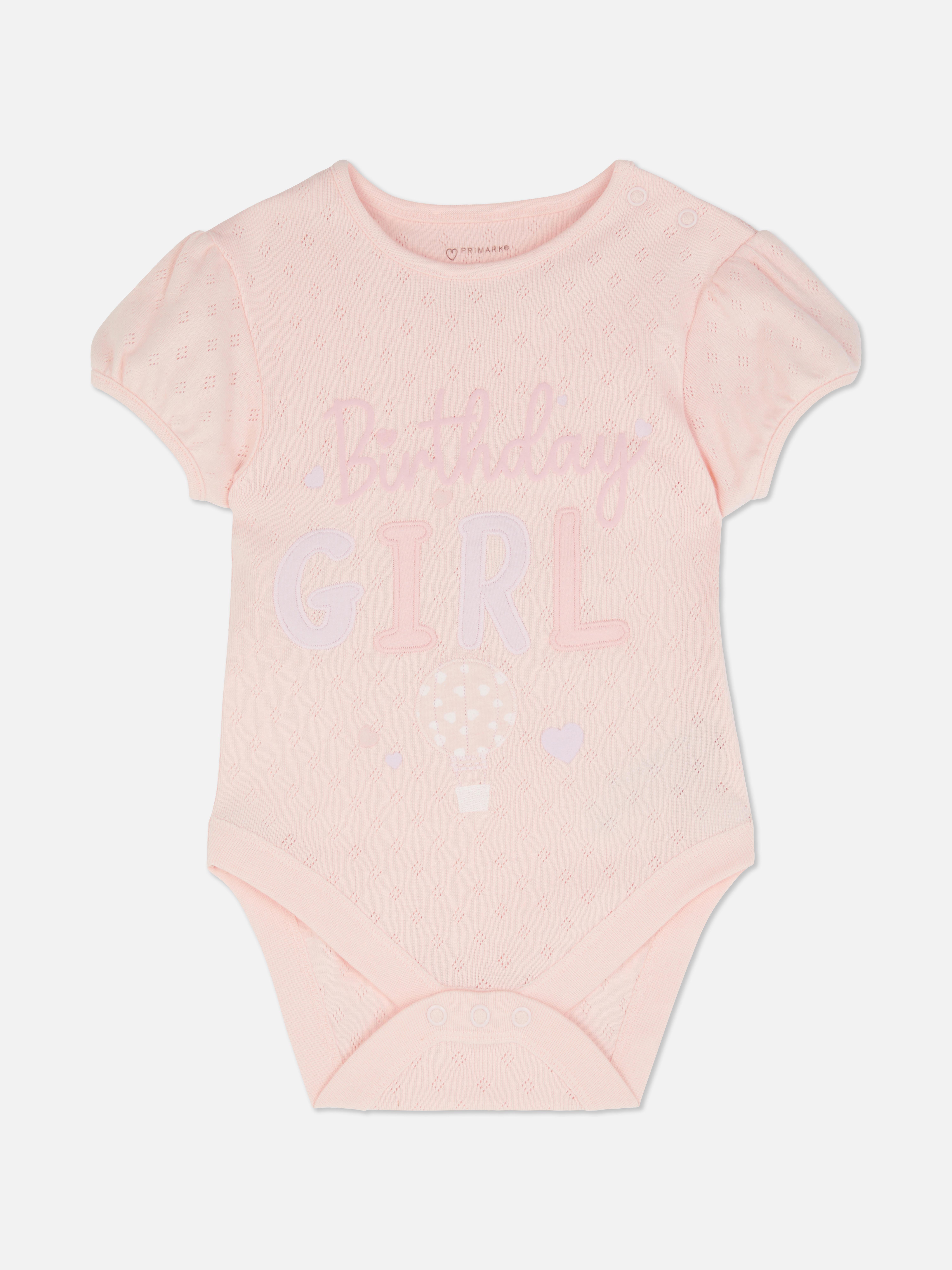 Body traforato con scritta "Birthday Girl"