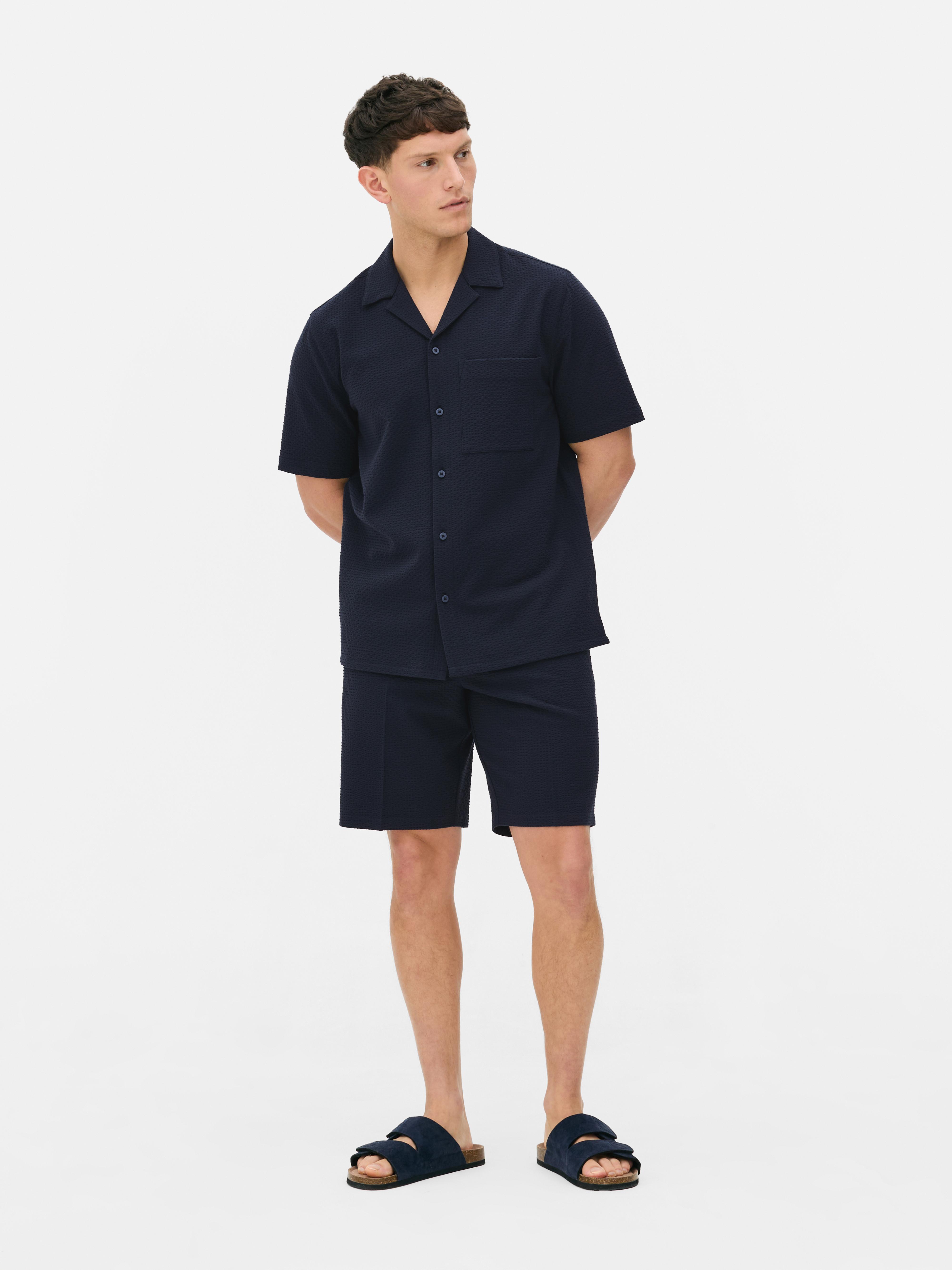 Men's Navy Kem Seersucker Shirt | Primark