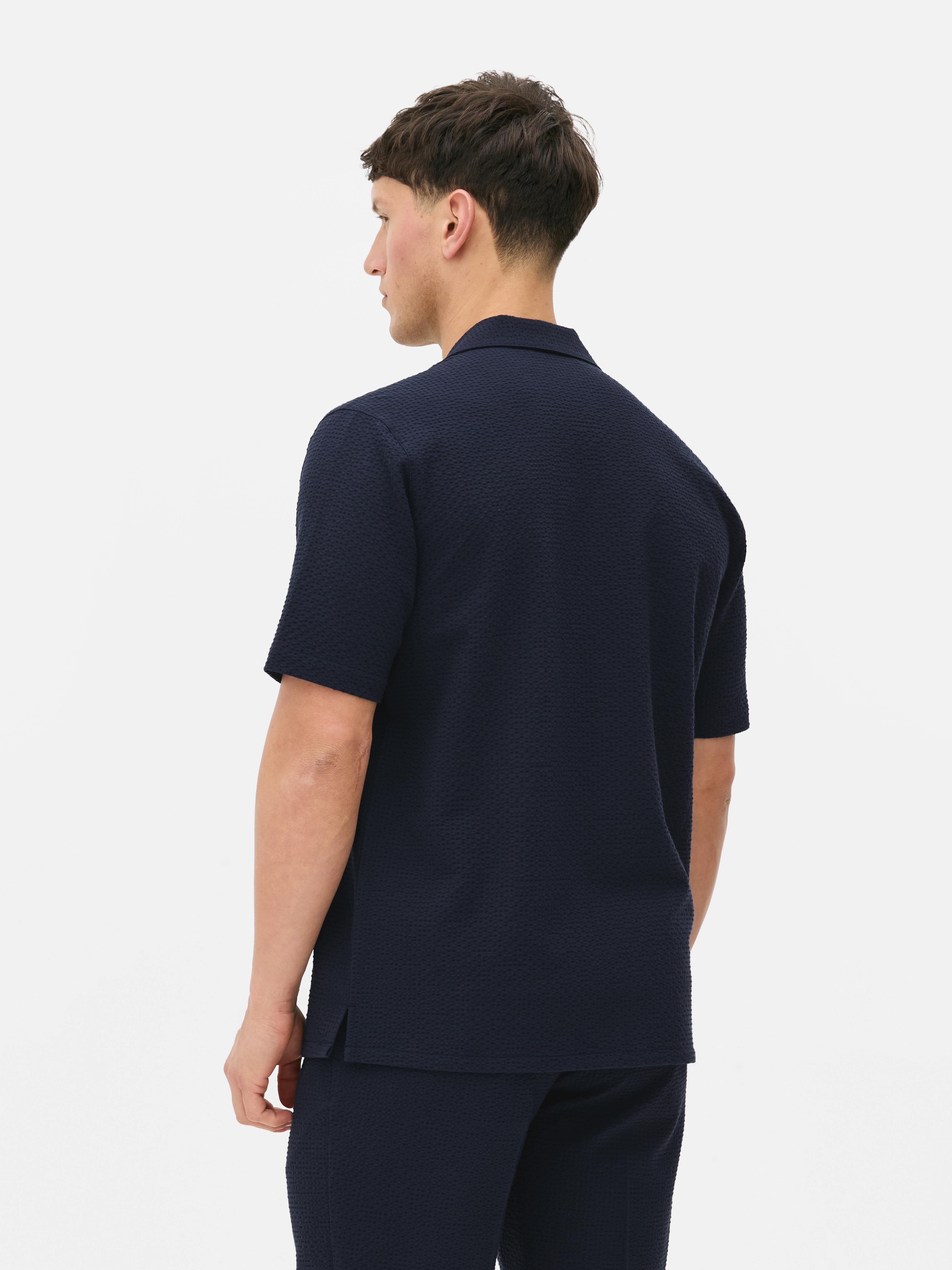 Men's Navy Kem Seersucker Shirt | Primark