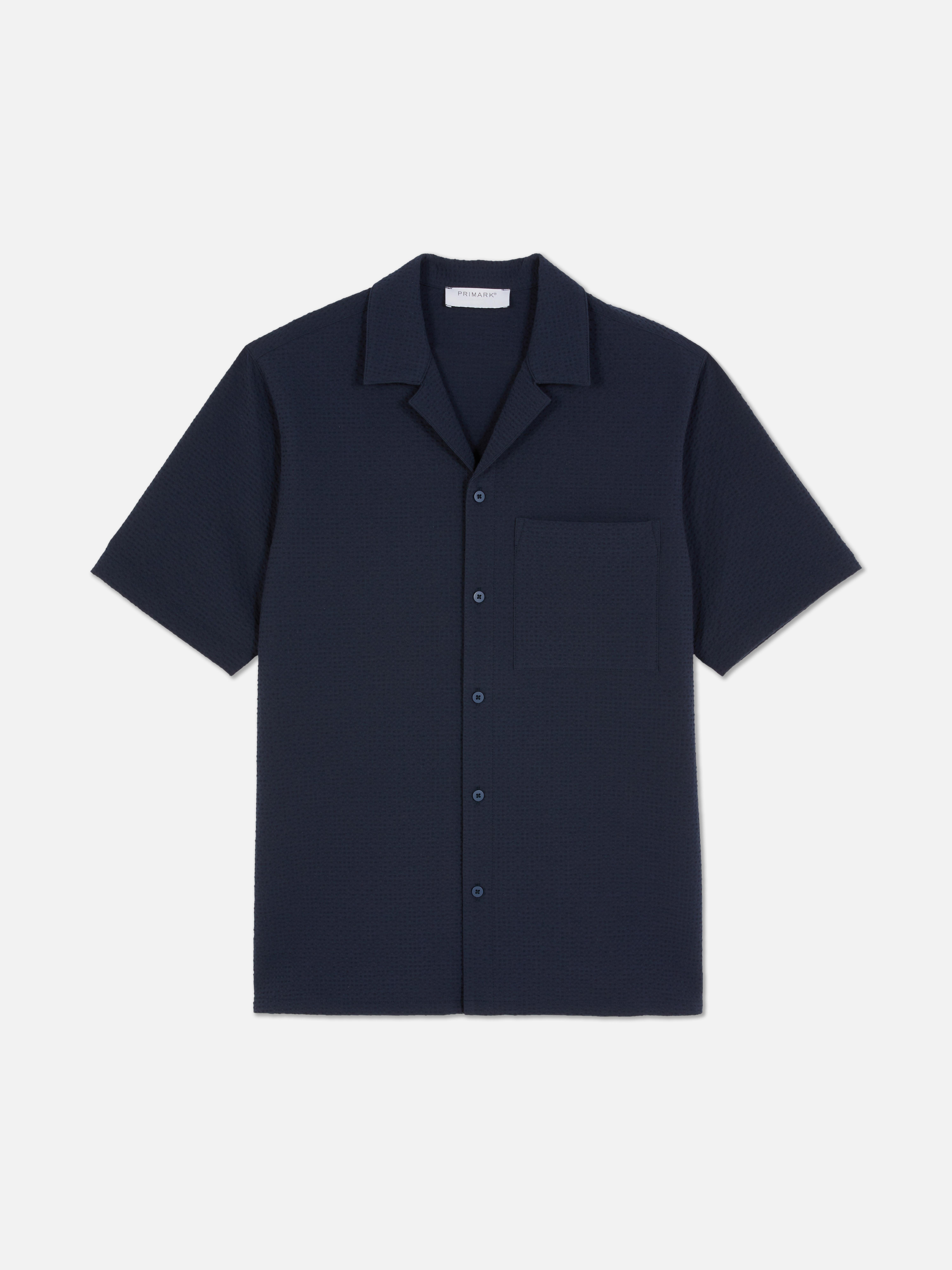 Men's Navy Kem Seersucker Shirt | Primark