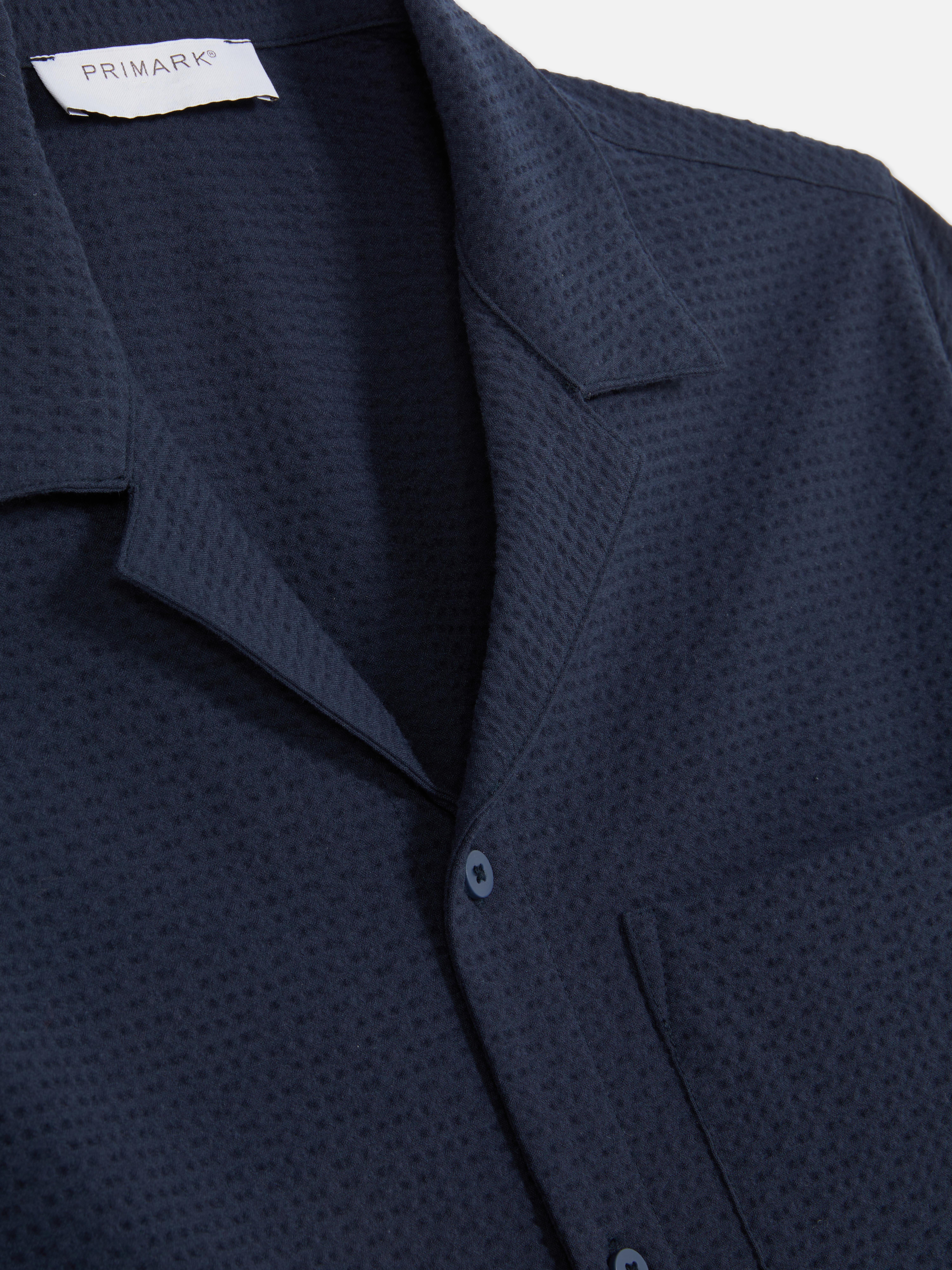 Men's Navy Kem Seersucker Shirt | Primark