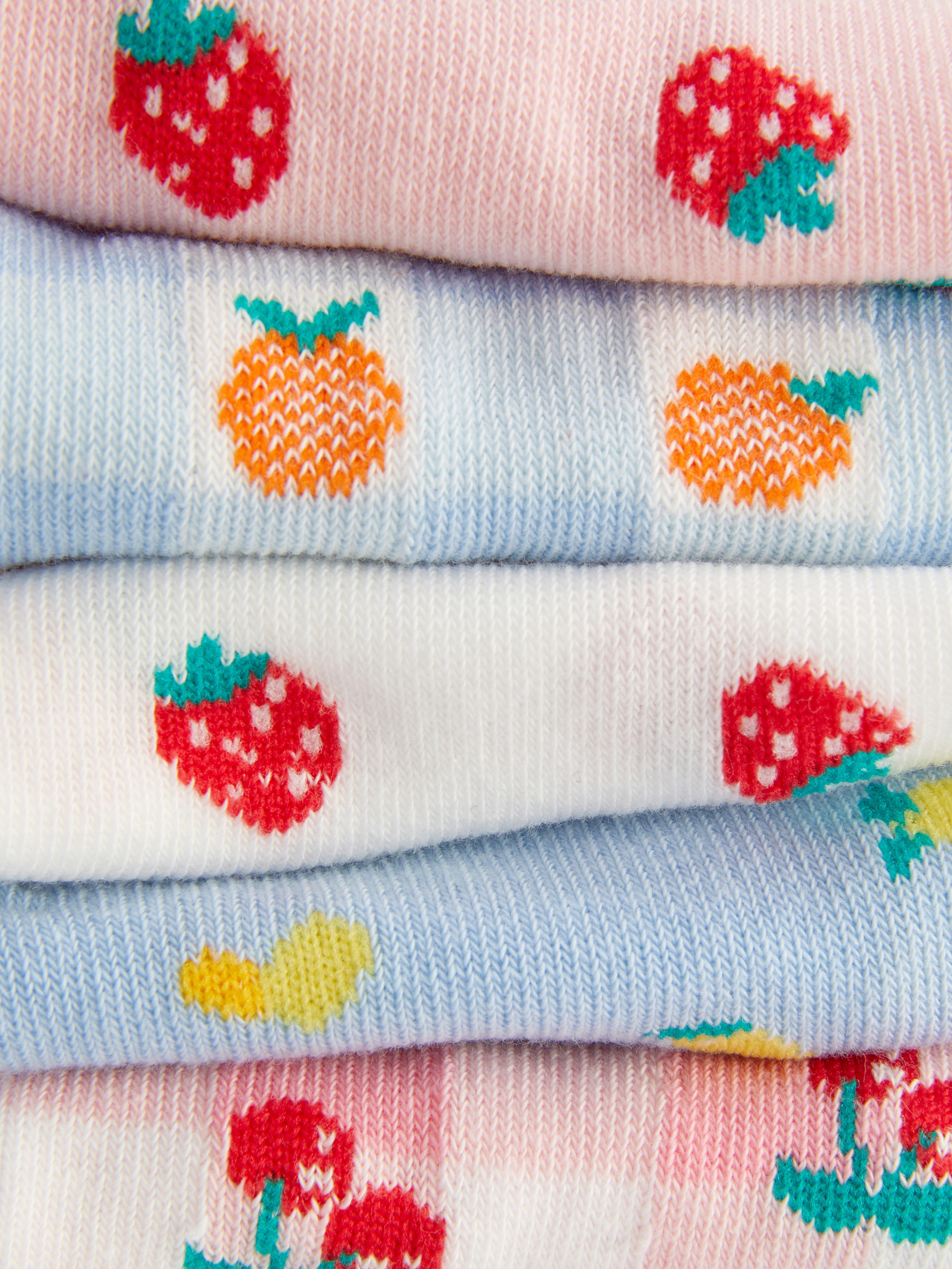6 Paar Fruit Socken Für Damen - Lustige Sneakersocken Mit Obst-Motiven