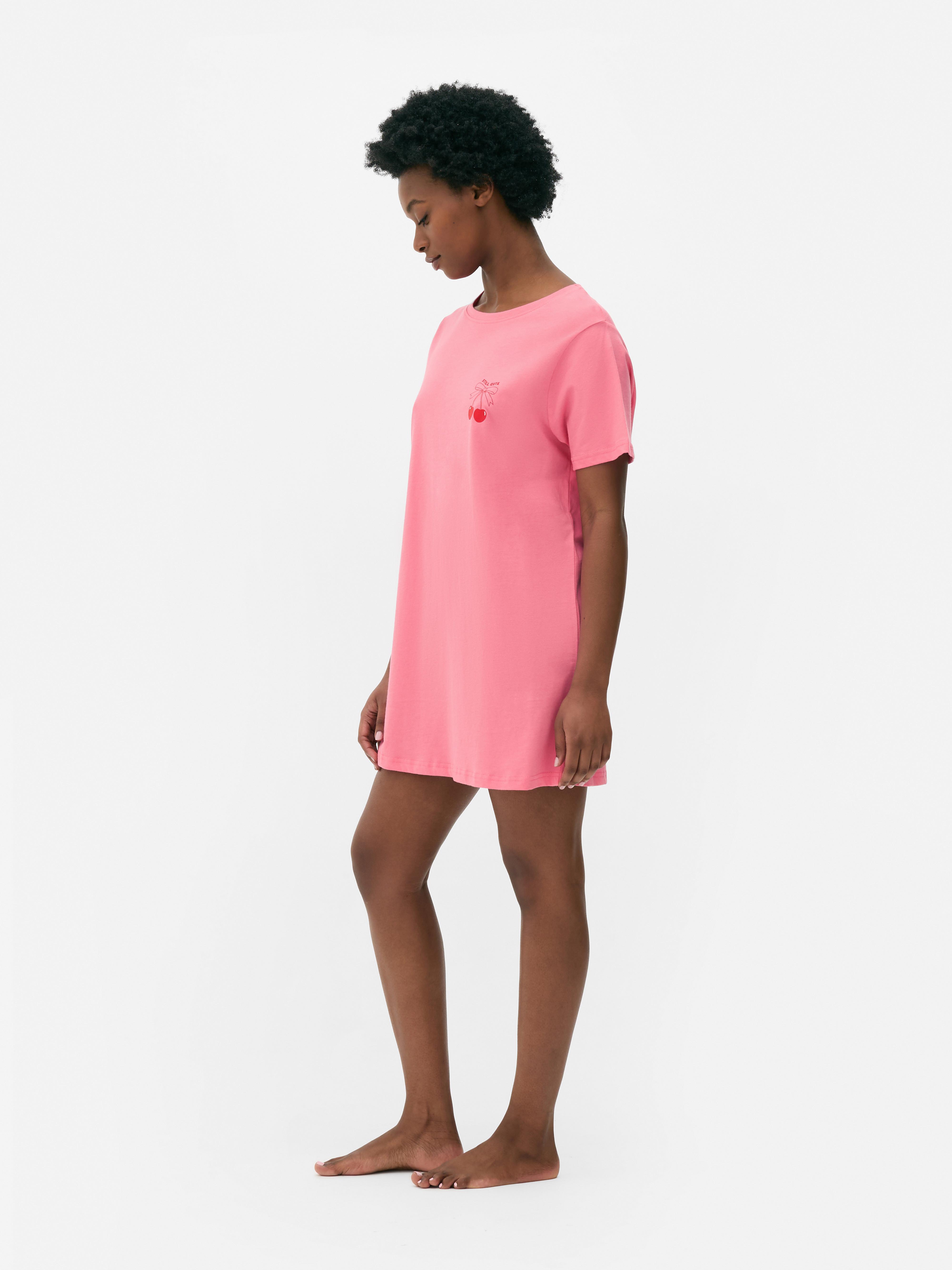 T-shirt de nuit à motif cerises