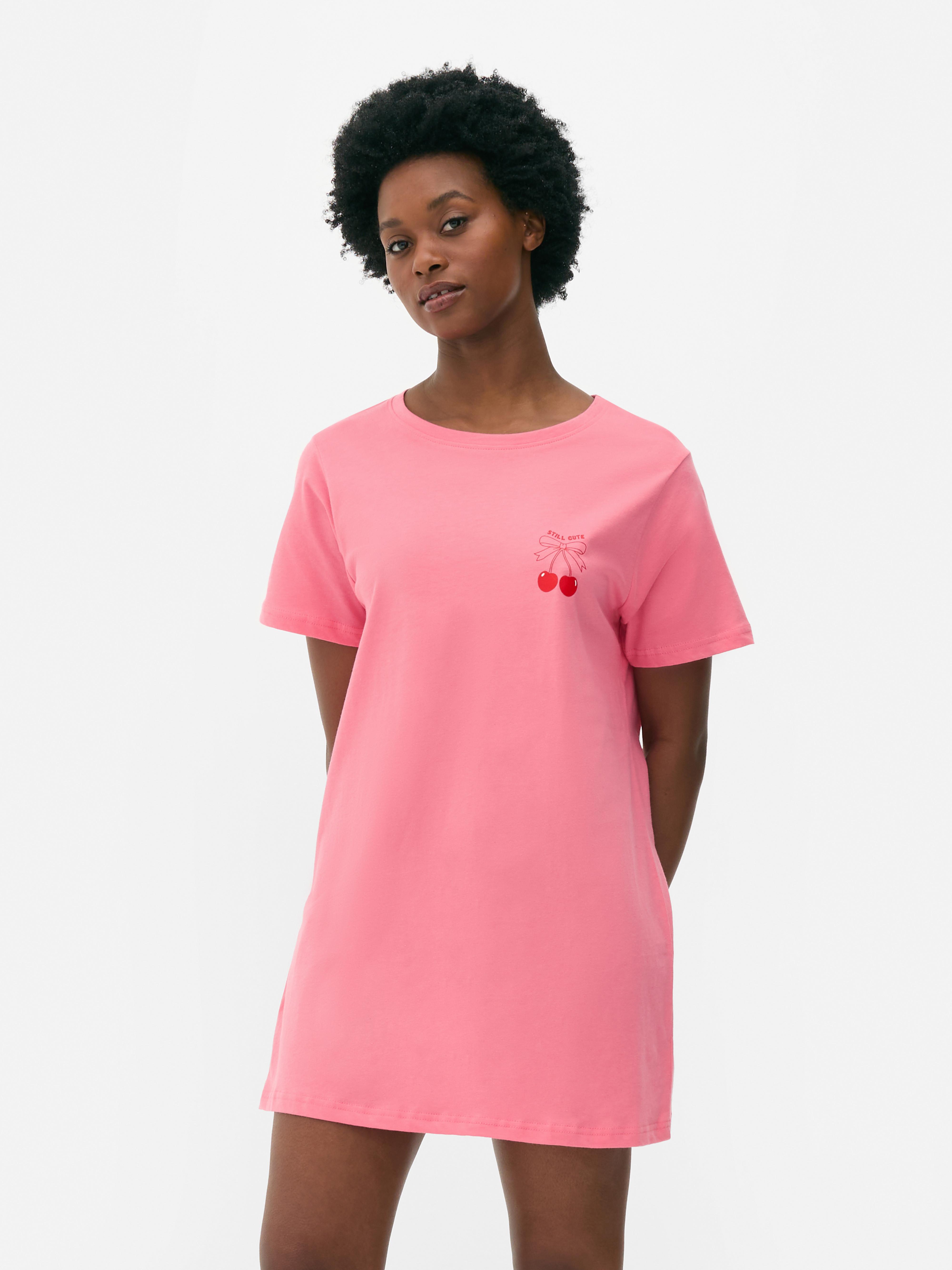T-shirt de nuit à motif cerises