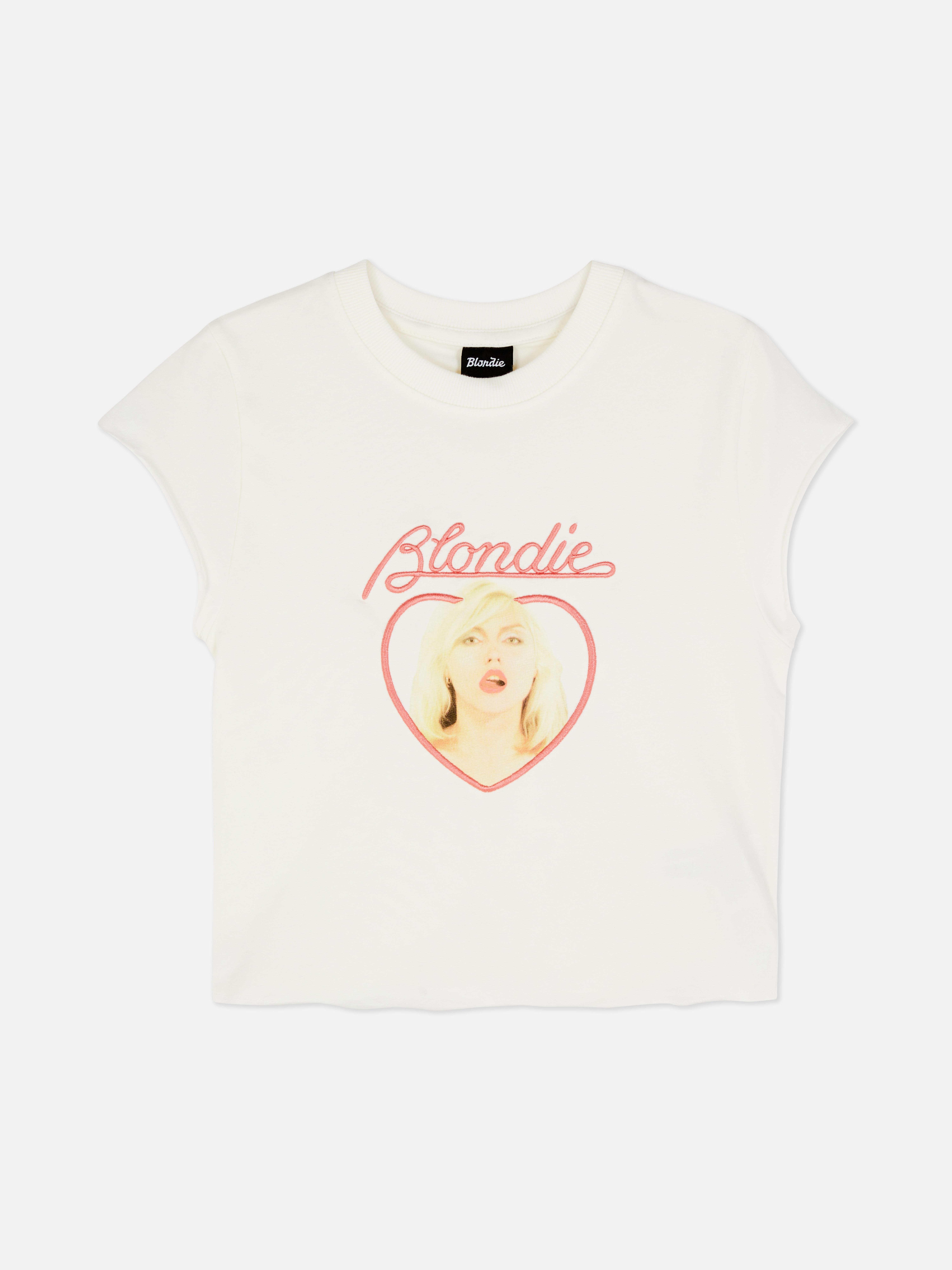 T-shirt met print en kapmouwtjes Blondie