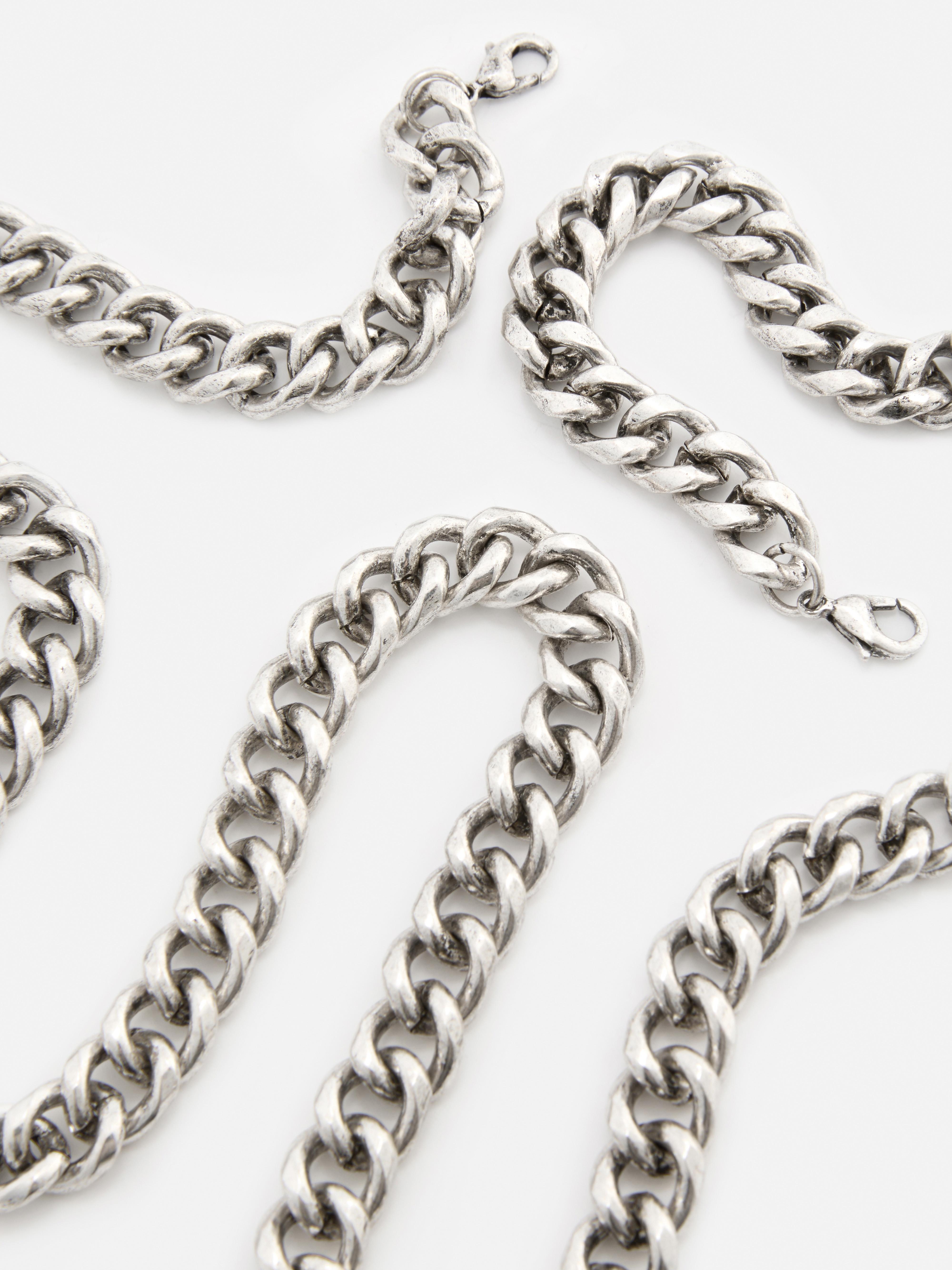 Halskette und Armband mit groben Gliedern