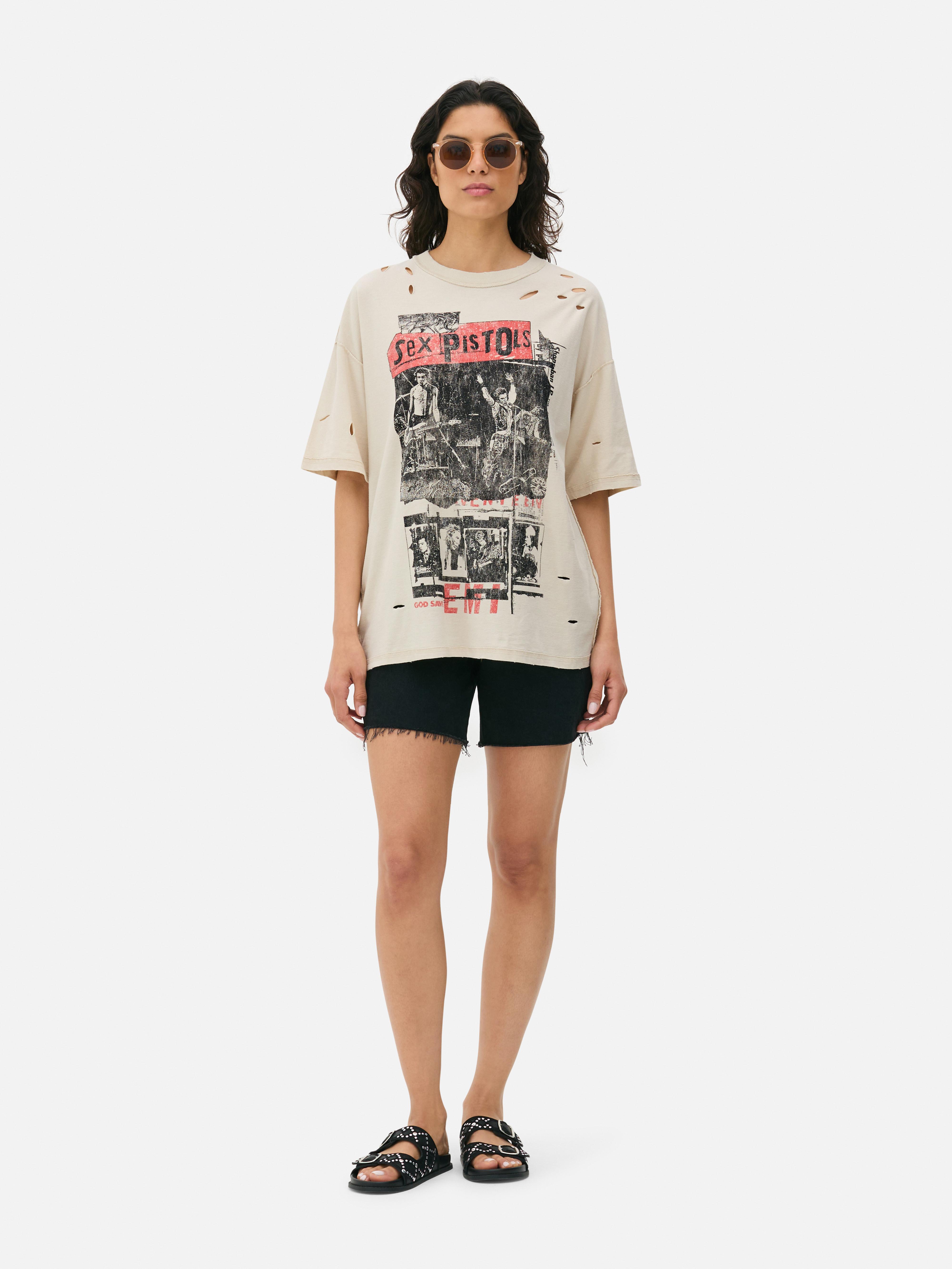 „Sex Pistols“ Oversize-T-Shirt im Used-Look