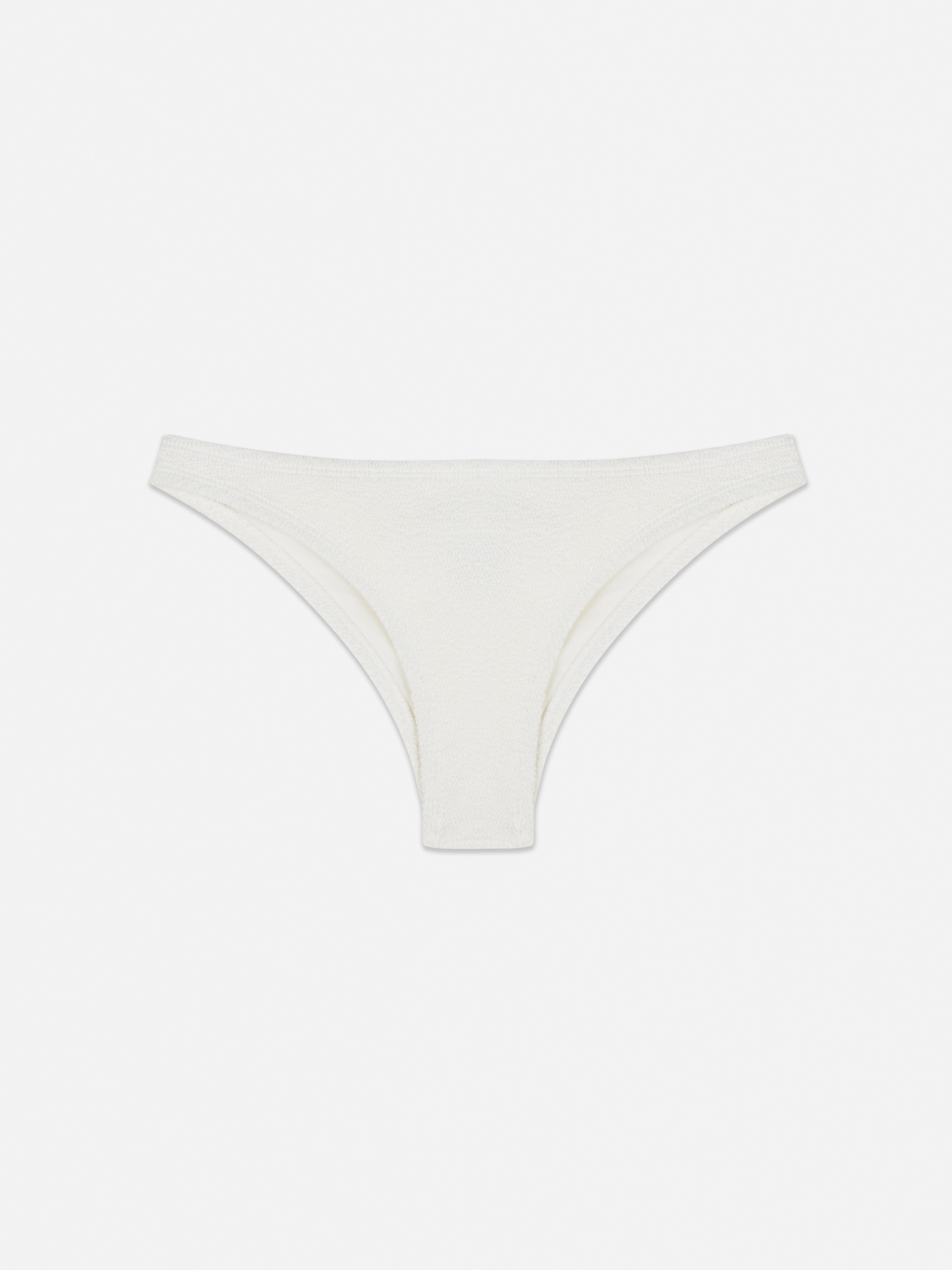 Csíkos, magasan felvágott, ráncolt bikinialsó