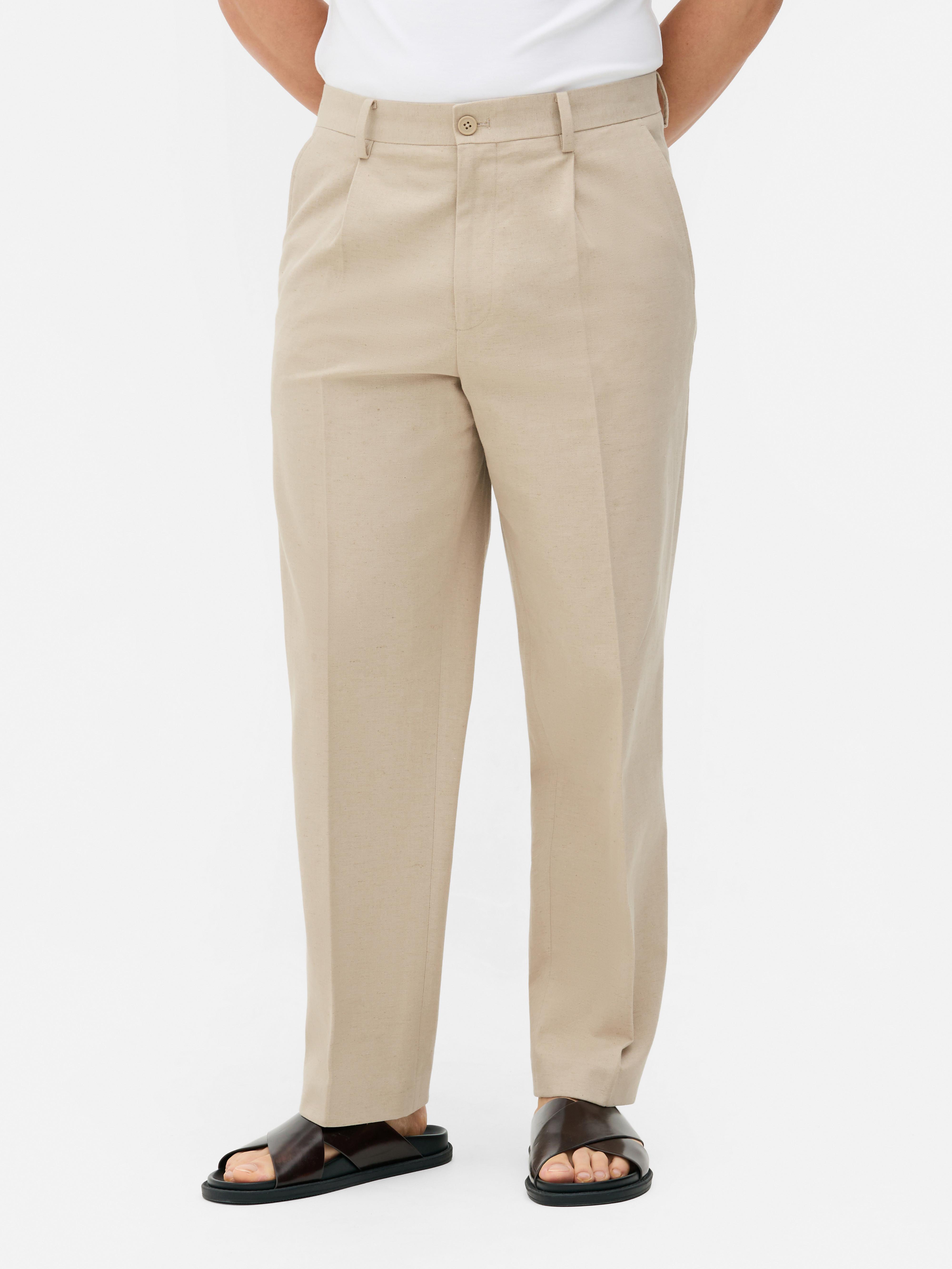 Men's Ivory Kem Slim Leg Pants | Primark