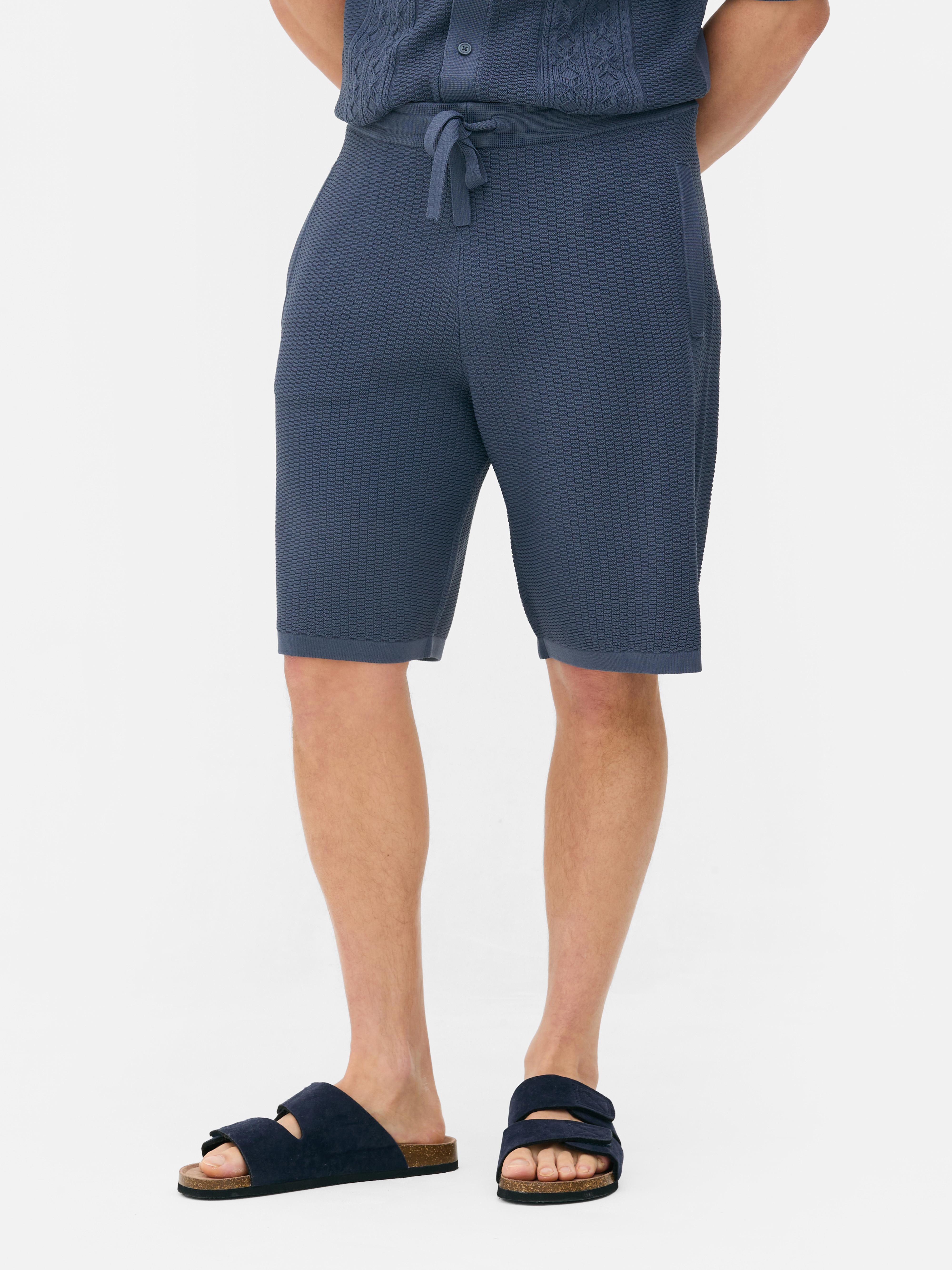 Kem-Shorts mit Strickdesign und Kordelzug