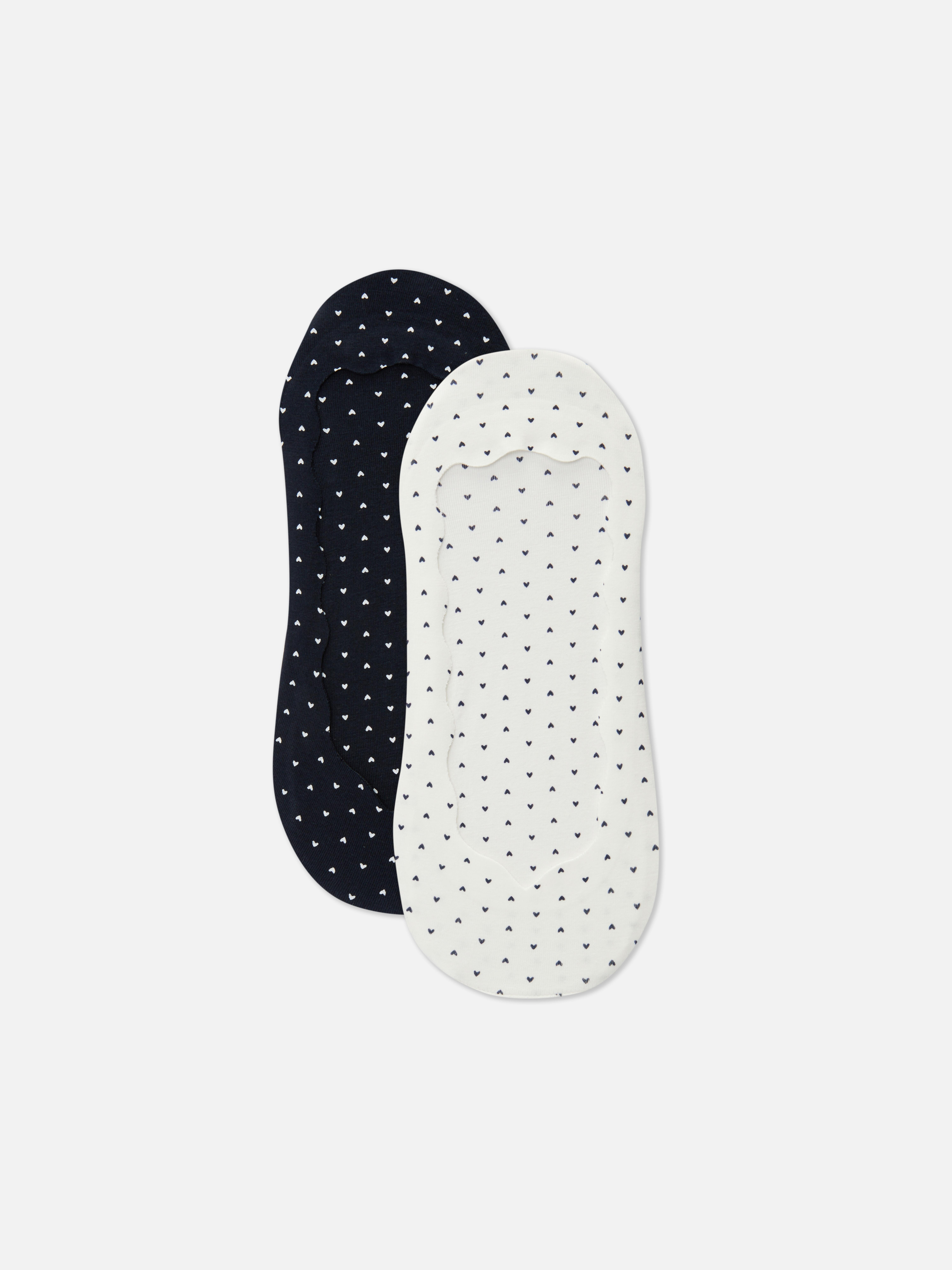 Lot de 2 paires de chaussettes invisibles à cœurs