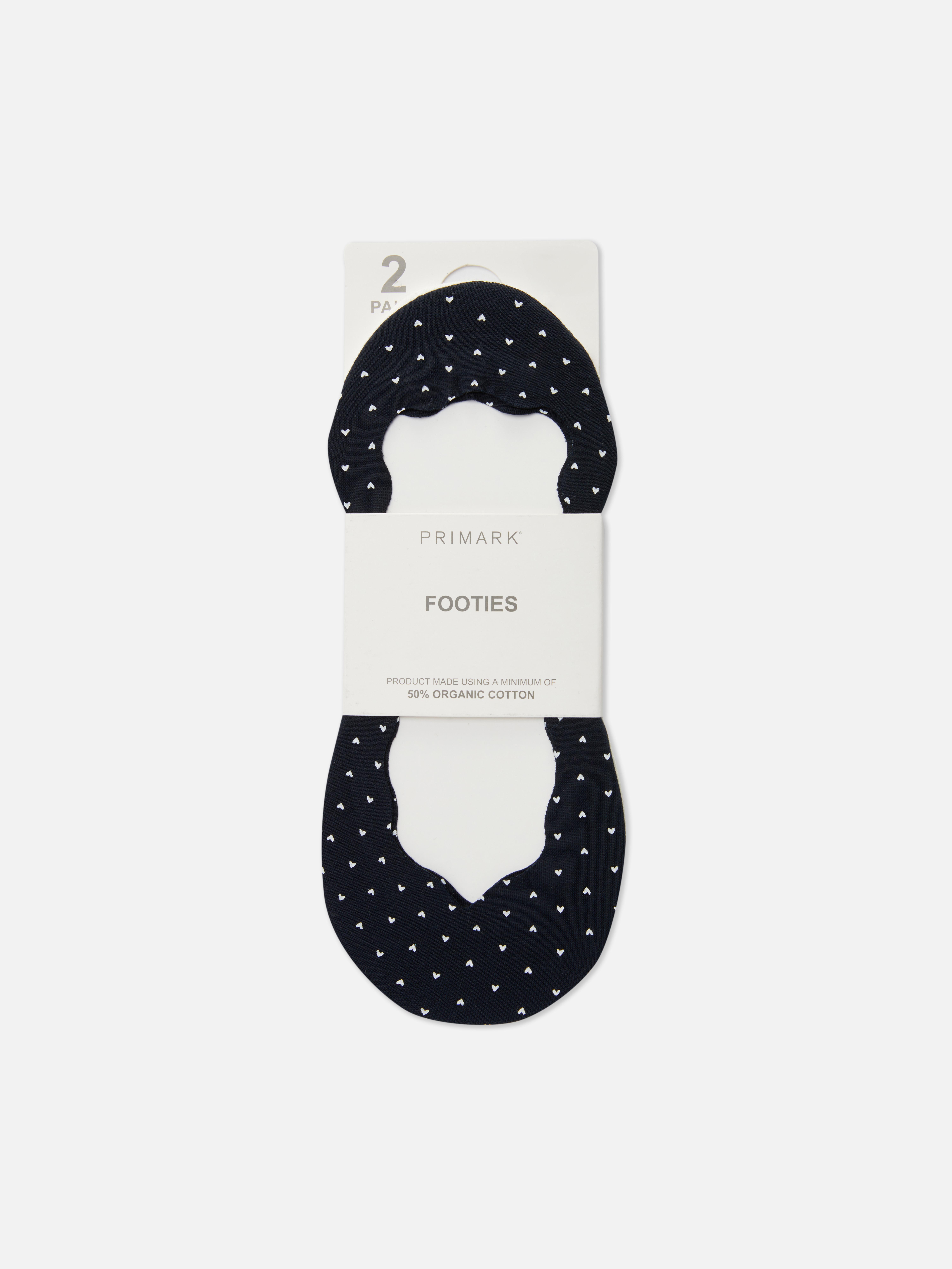 Lot de 2 paires de chaussettes invisibles à cœurs