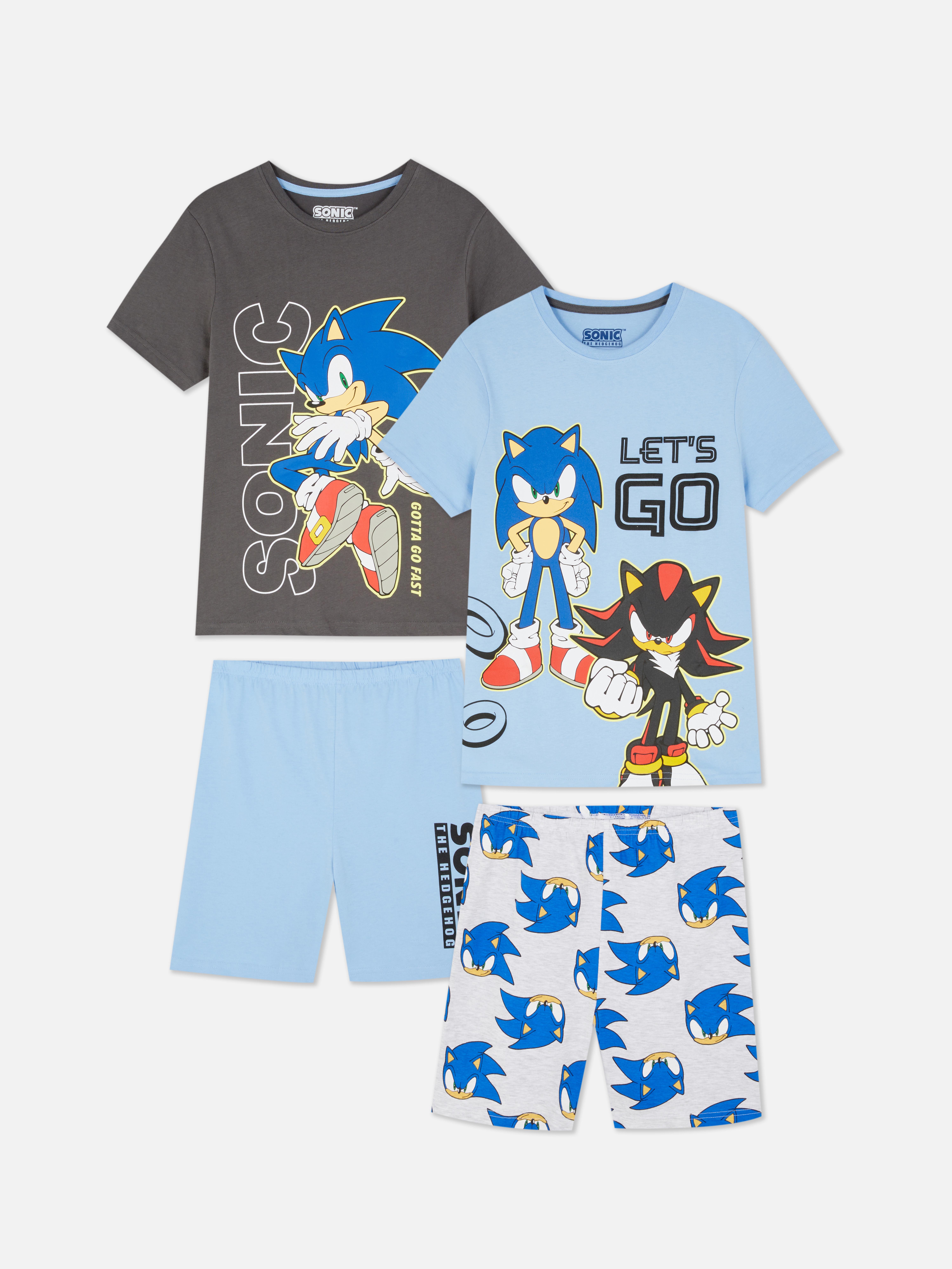 Korte pyjama Sonic The Hedgehog, set van 2