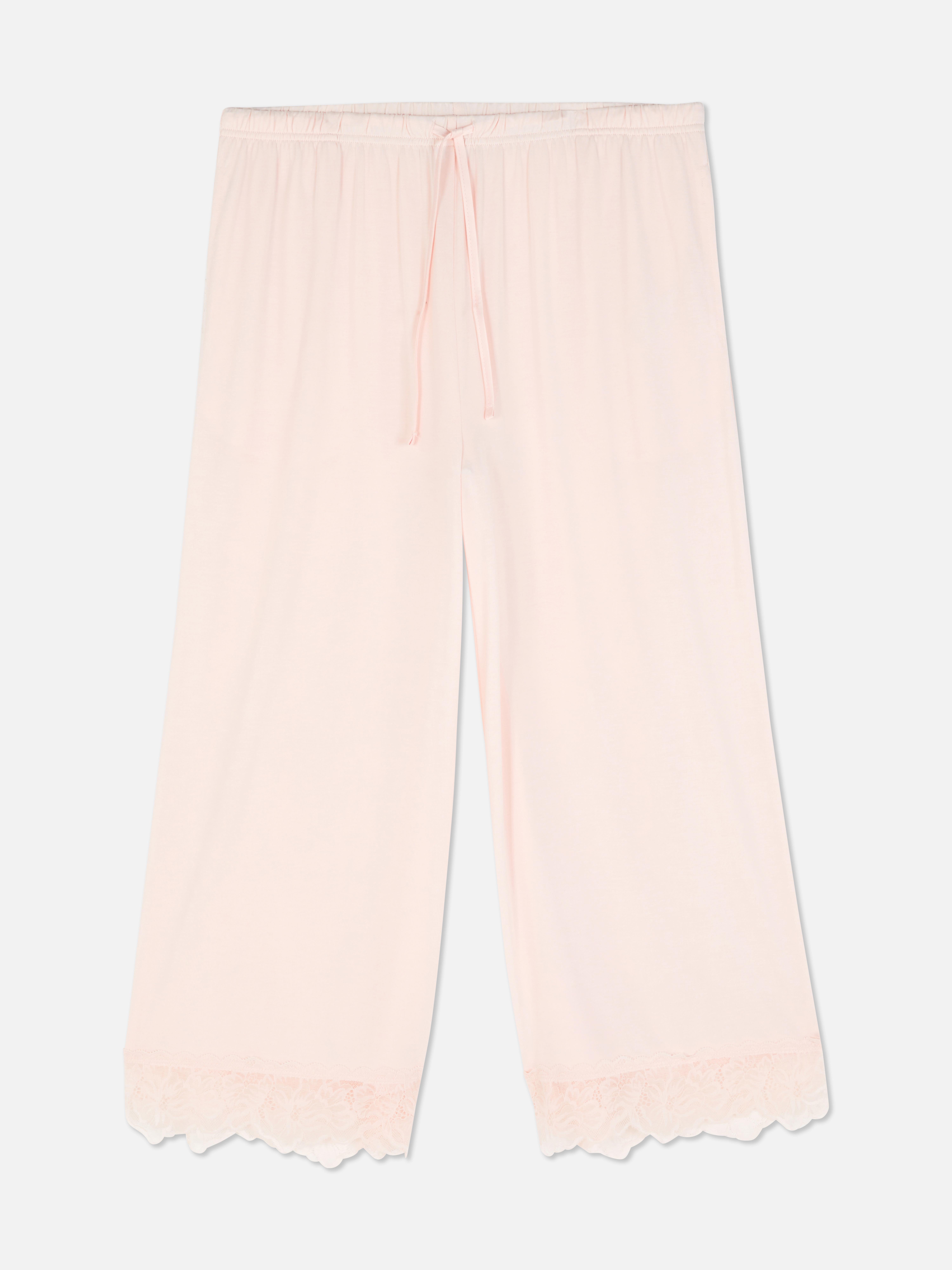 Calças pijama rebordo renda