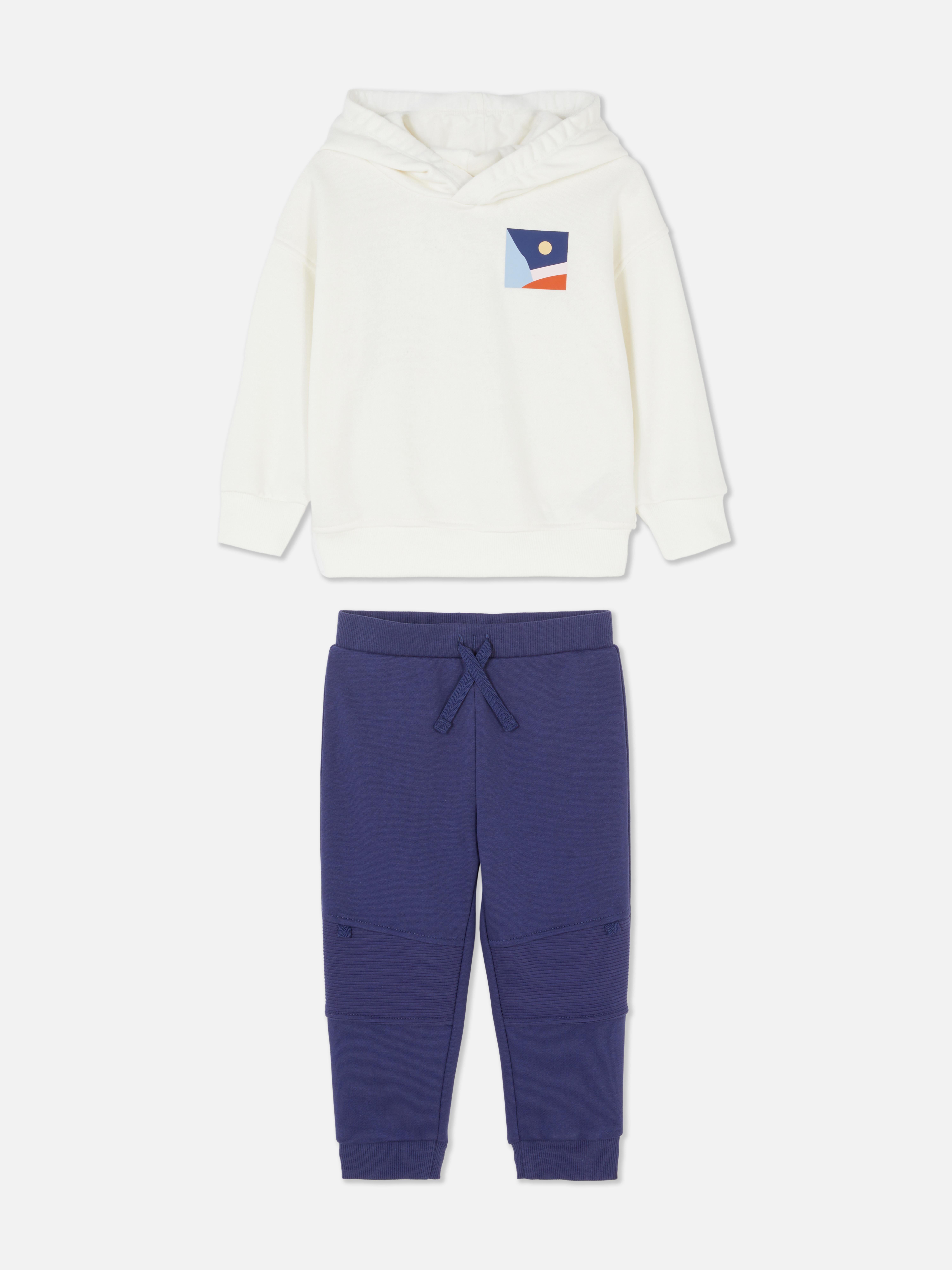 Felpa con cappuccio e pantaloni da tuta geometrici
