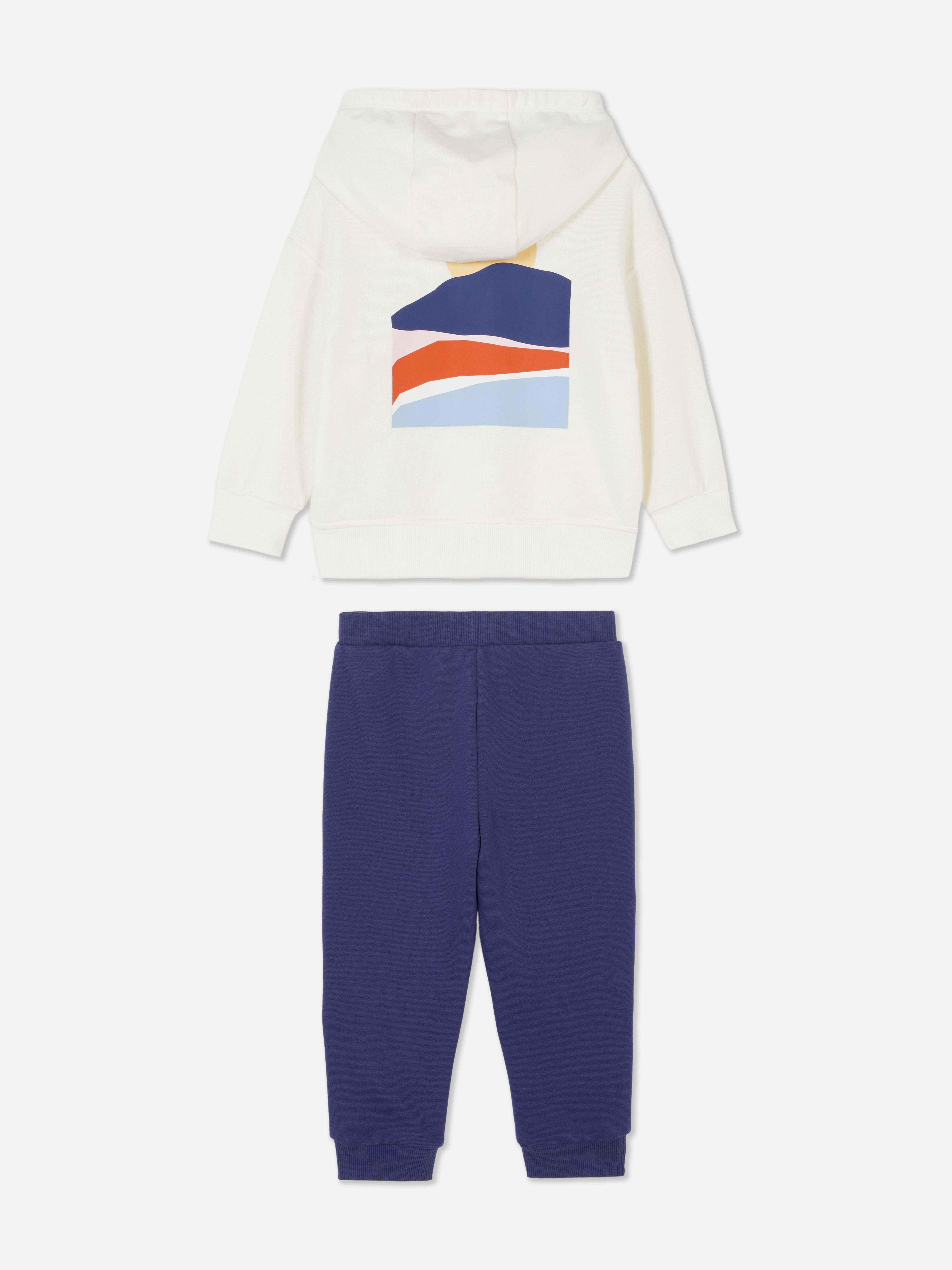 Felpa con cappuccio e pantaloni da tuta geometrici