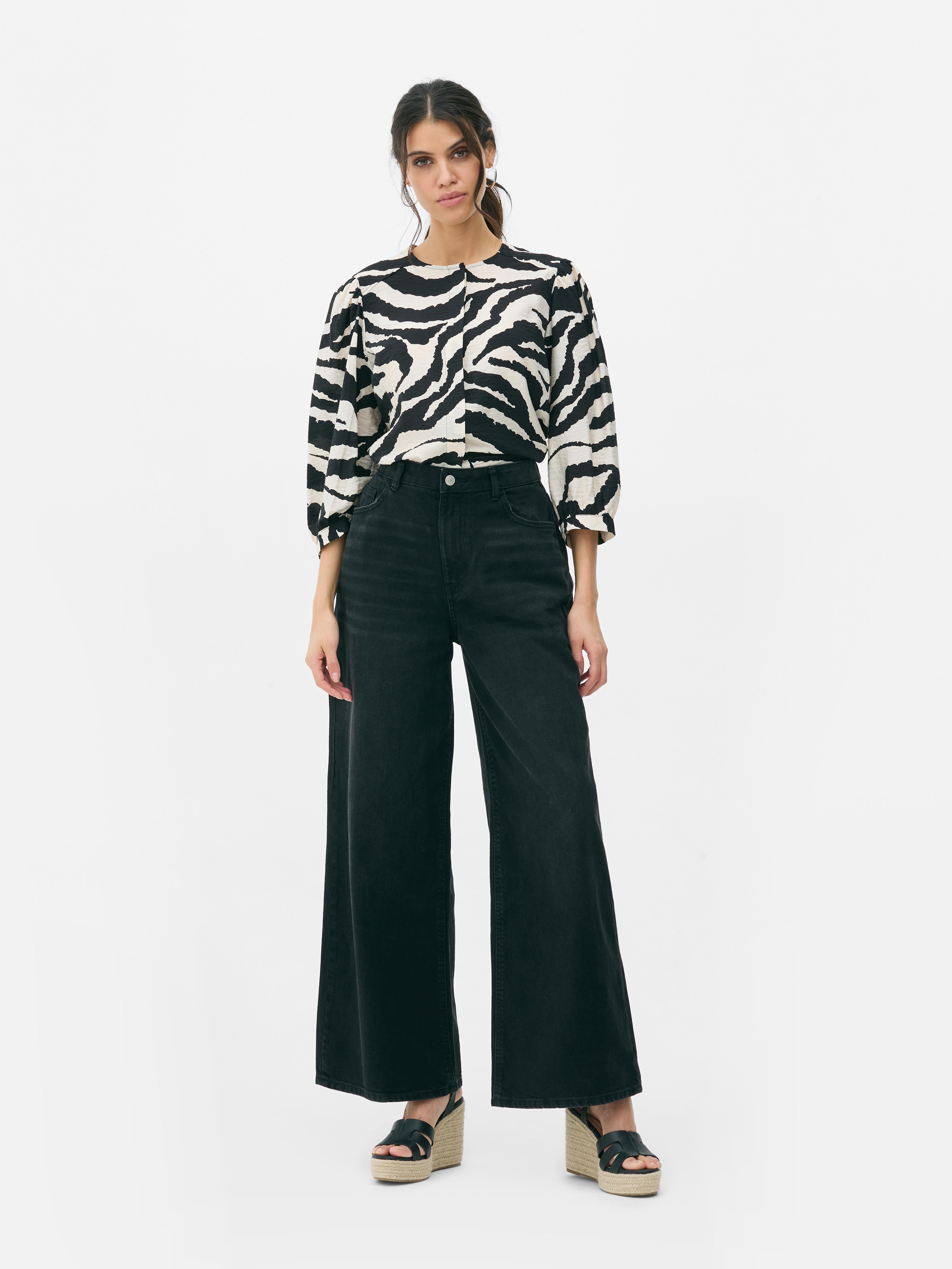 Paula Echevarría Zebra Print Puff Sleeve Blouse