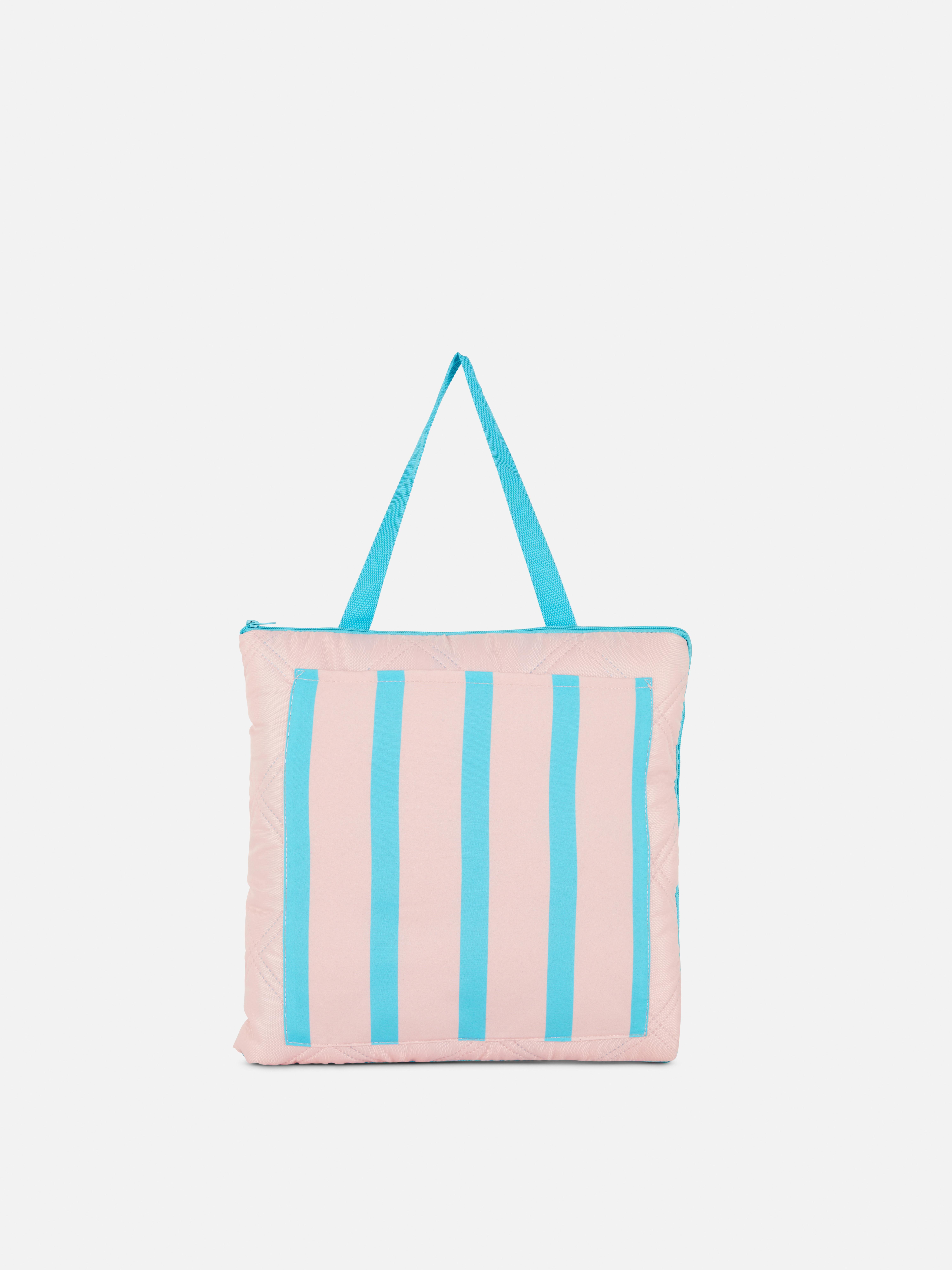 Große, gestreifte Picknicktasche