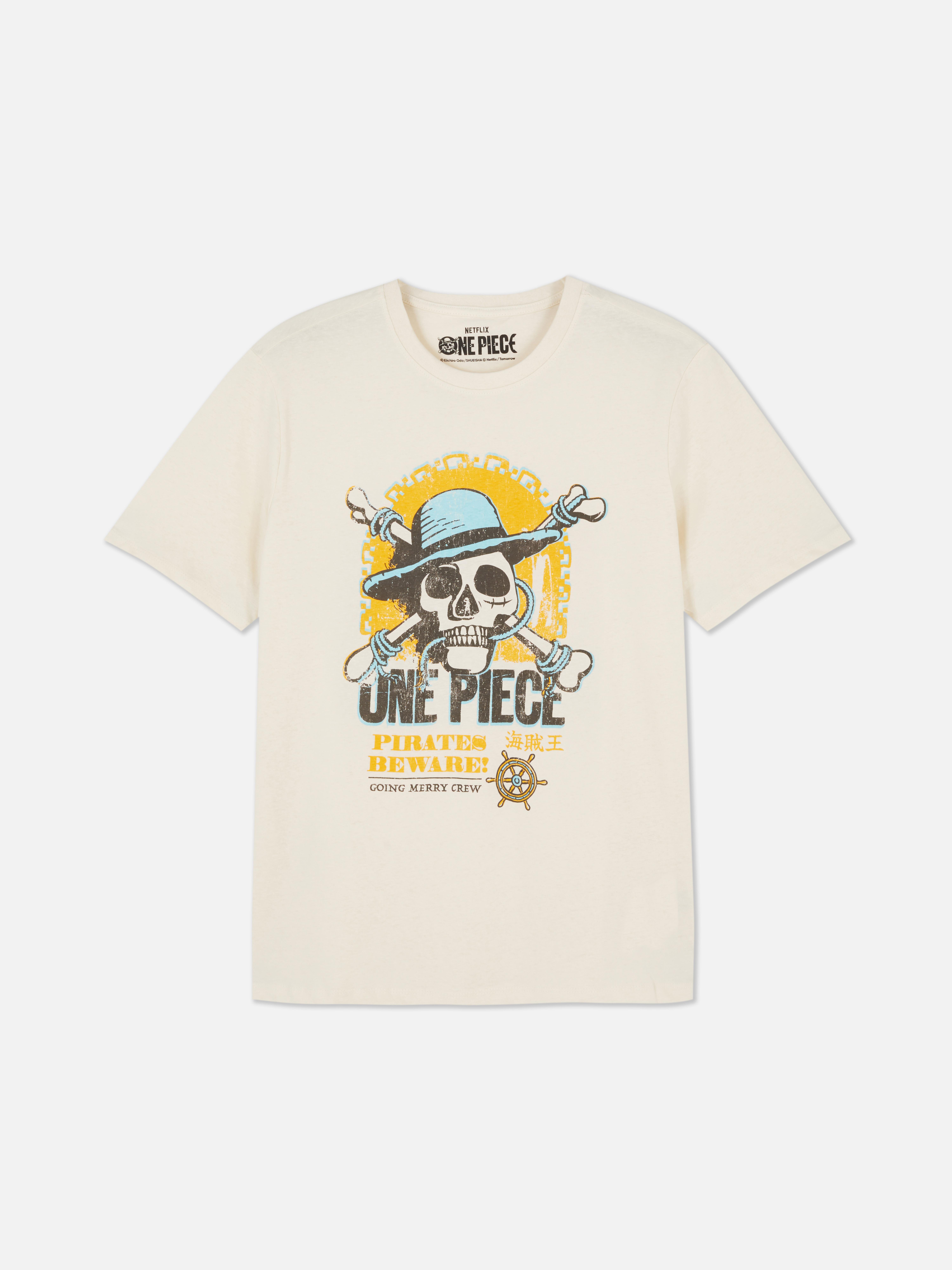 T-shirt met print van piratenvlag One Piece
