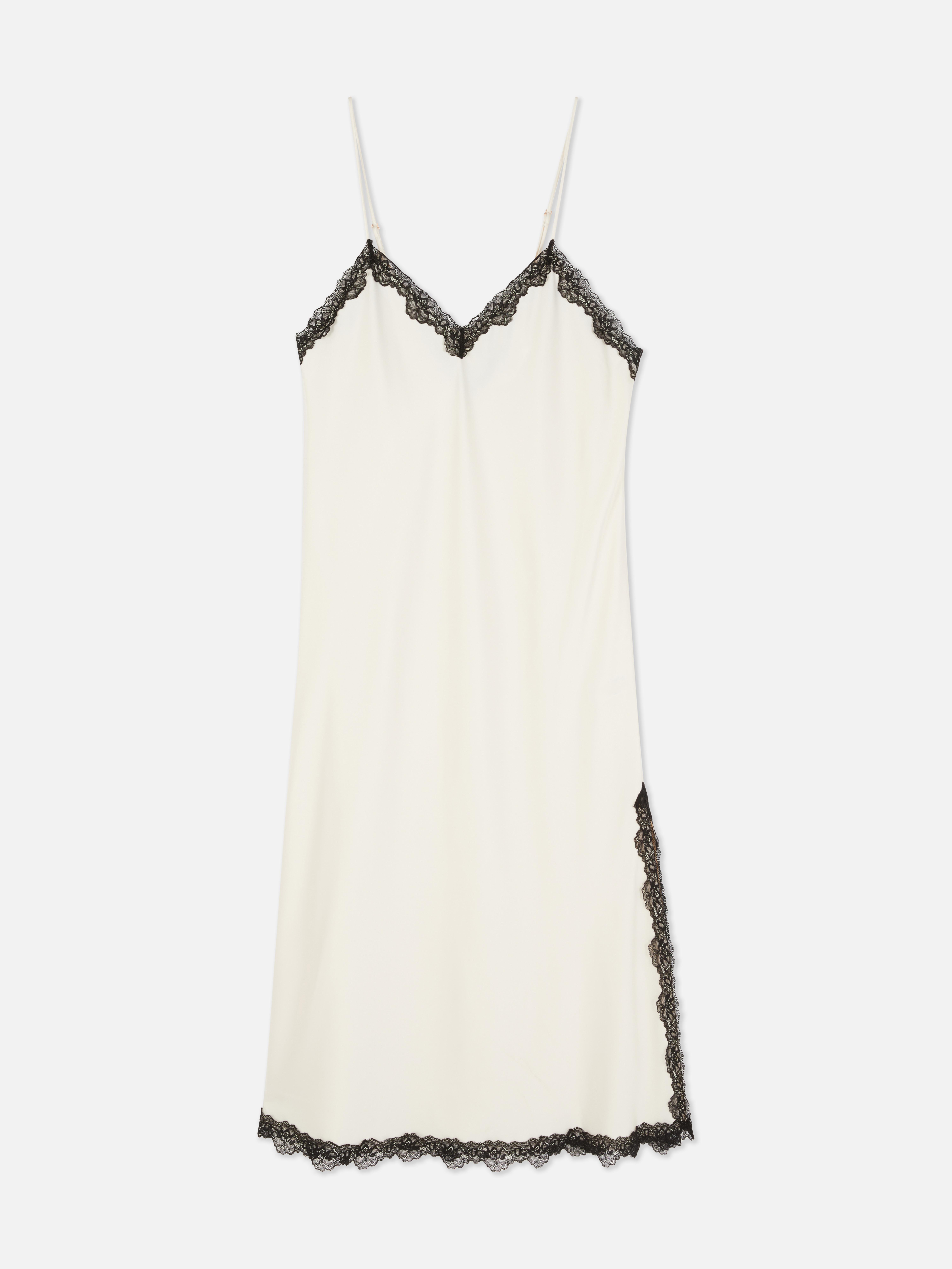 Satin Contrast Lace Chemise
