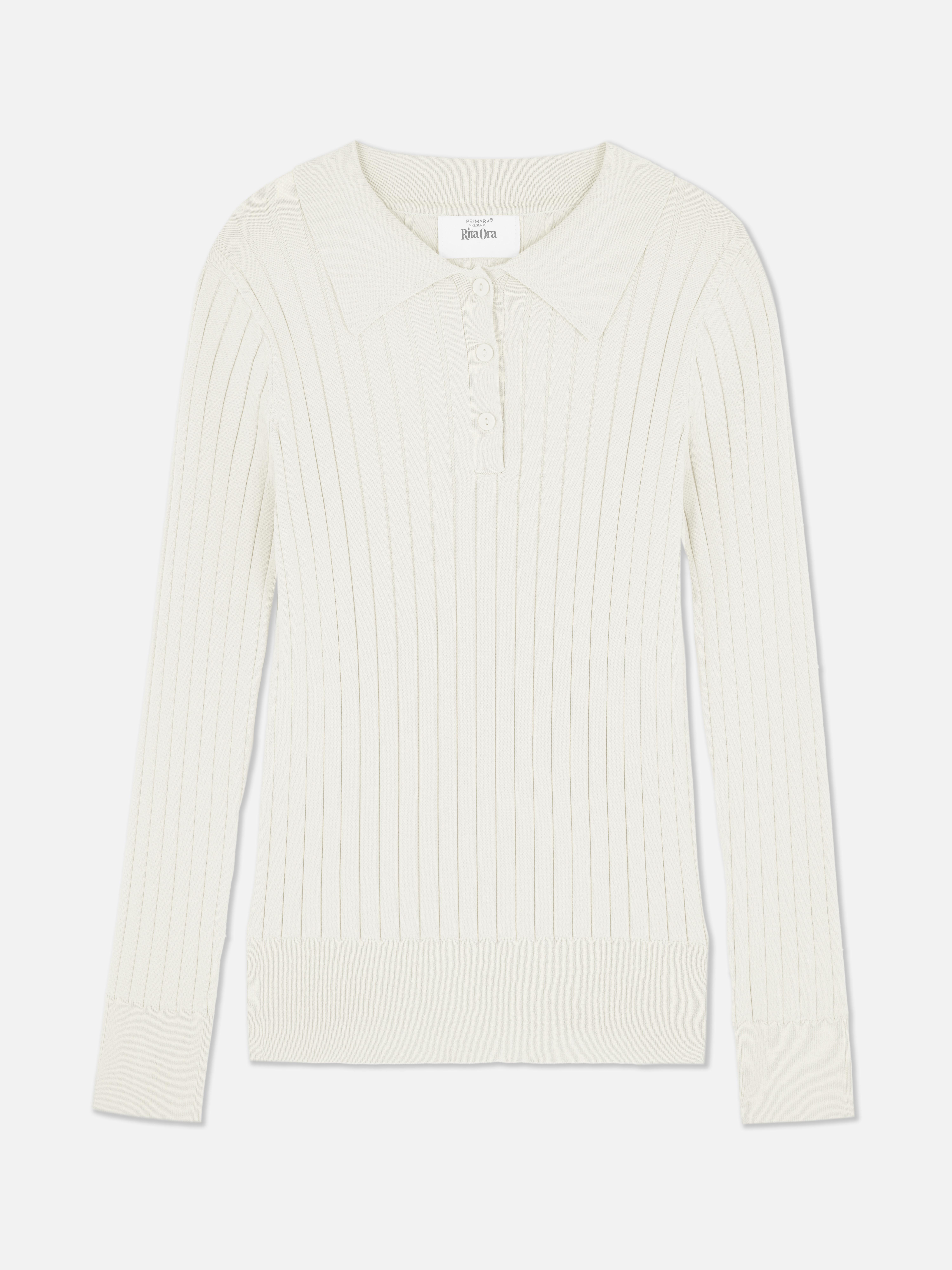 Rita Ora Ribbed Polo Jumper