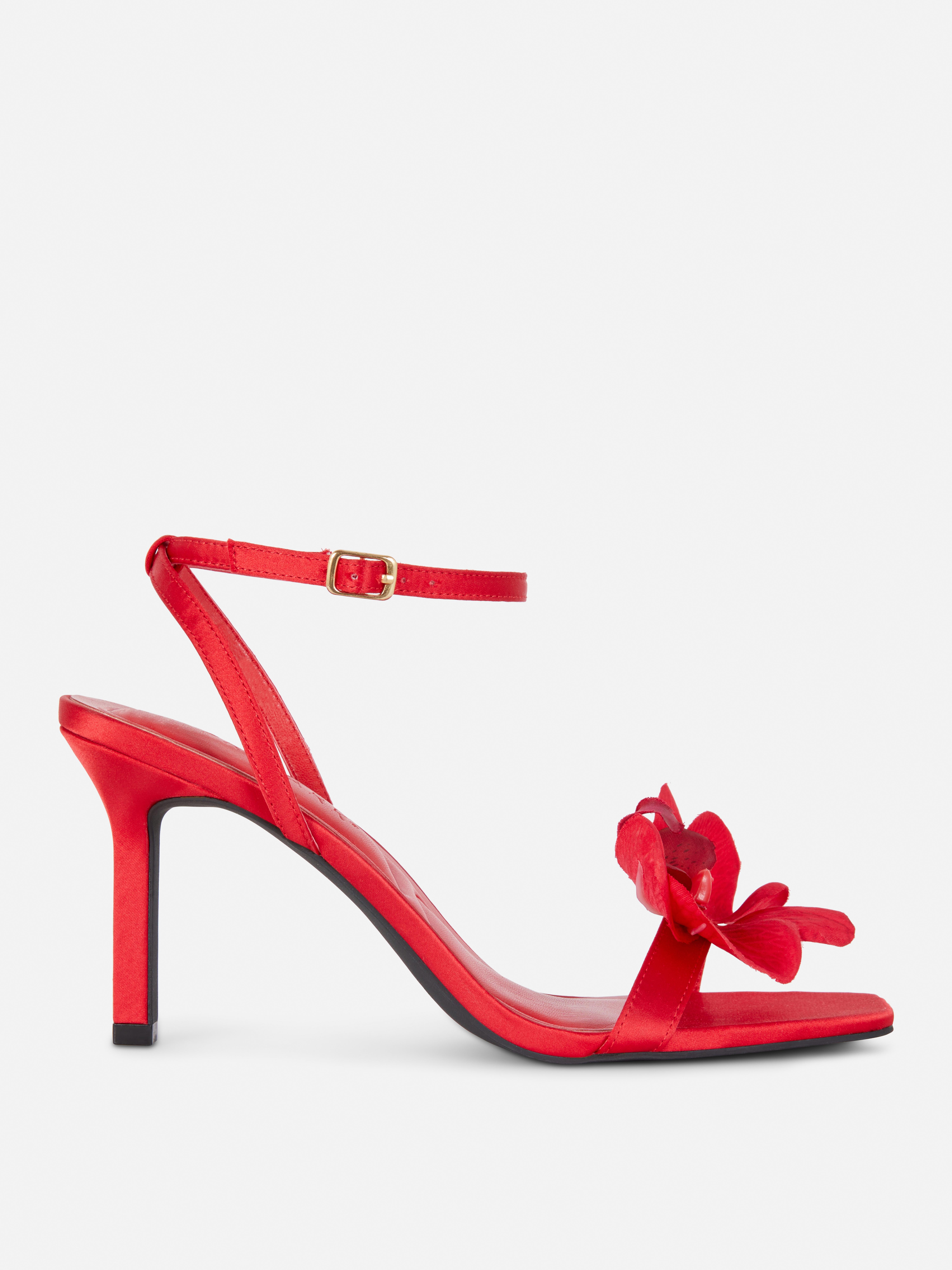 Pumps met open teen en bloem
