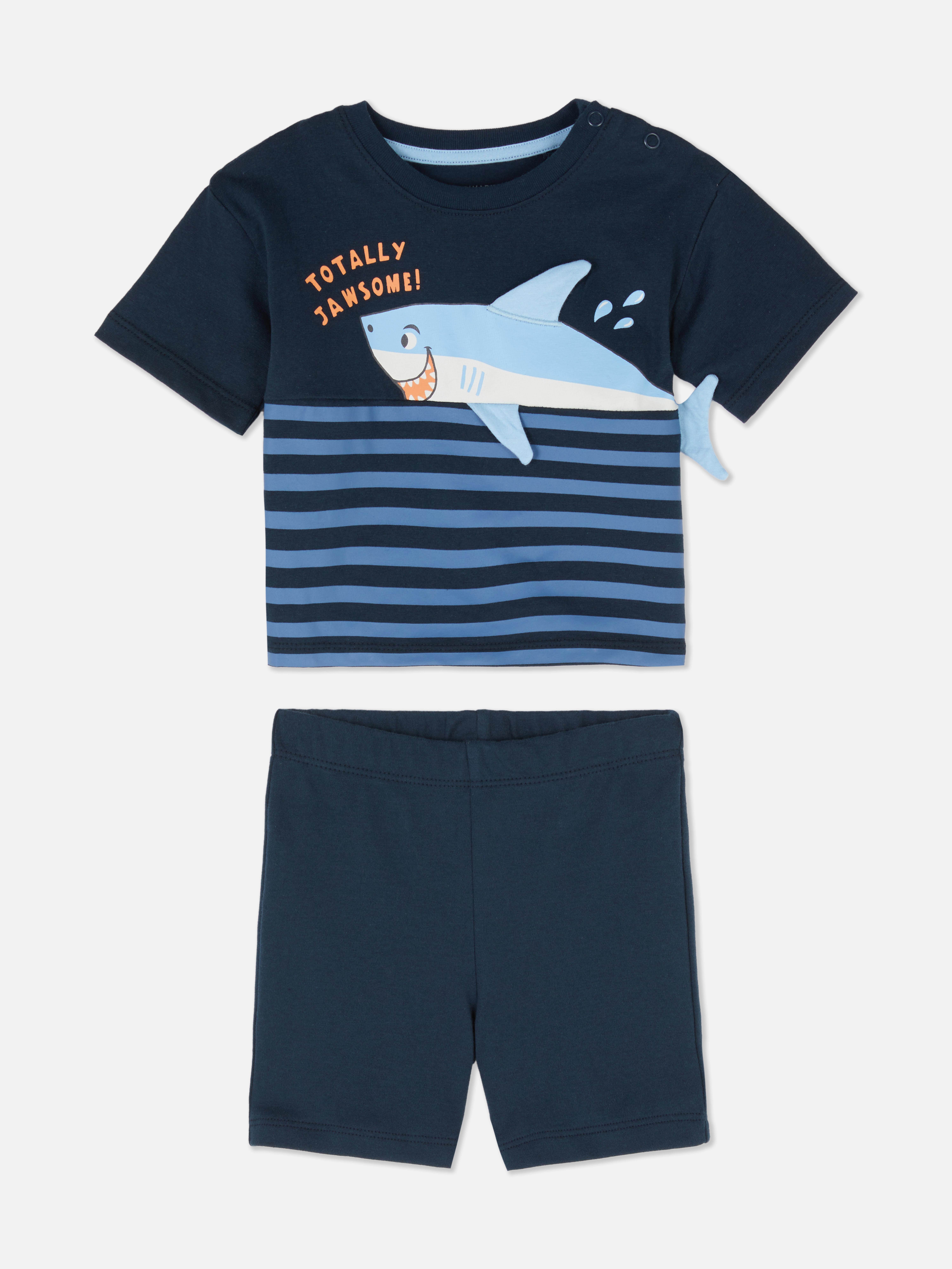 Set cu tricou și pantaloni scurți cu rechini