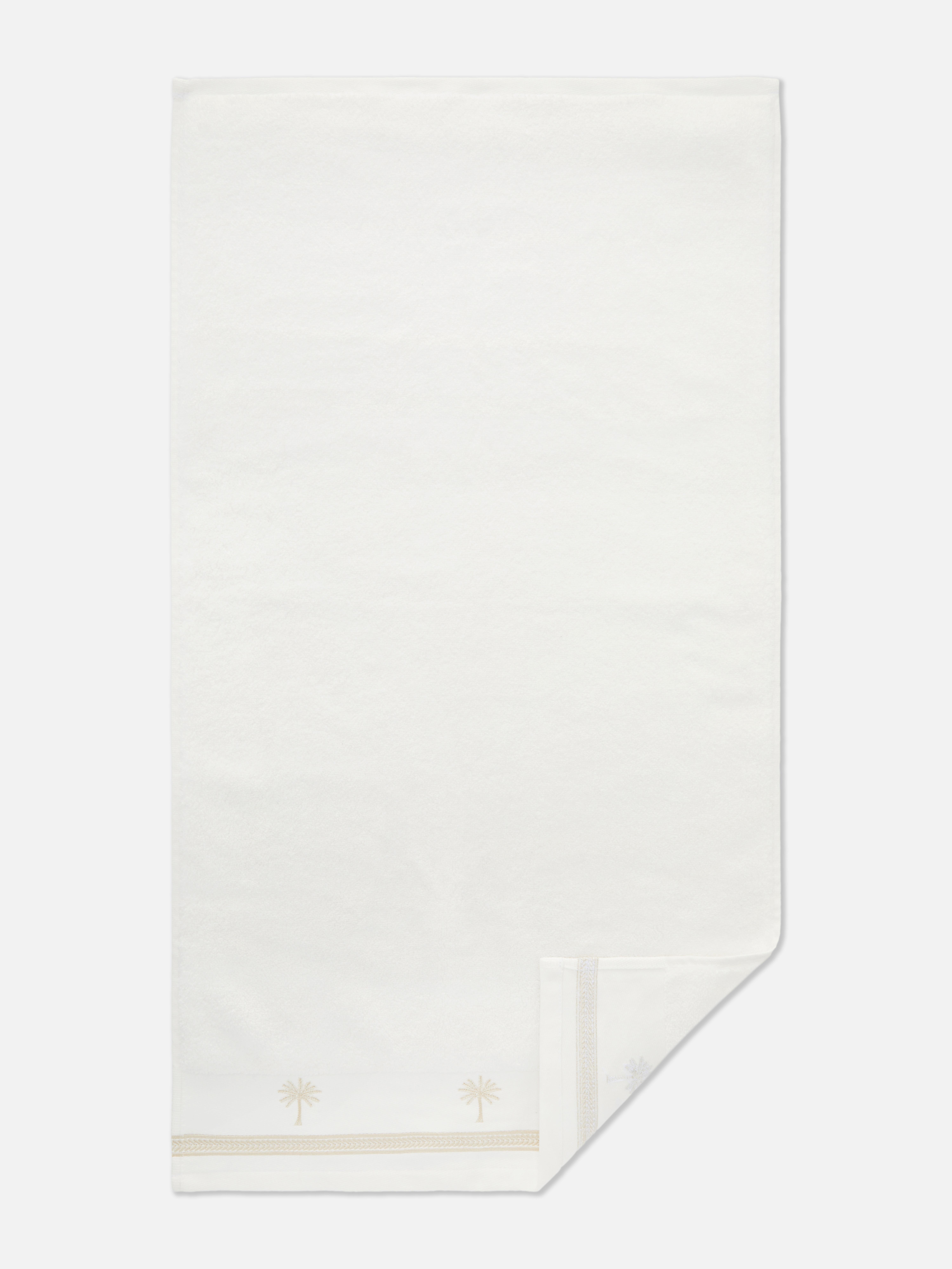 The Edit Embroidered Palm Tree Hand Towel