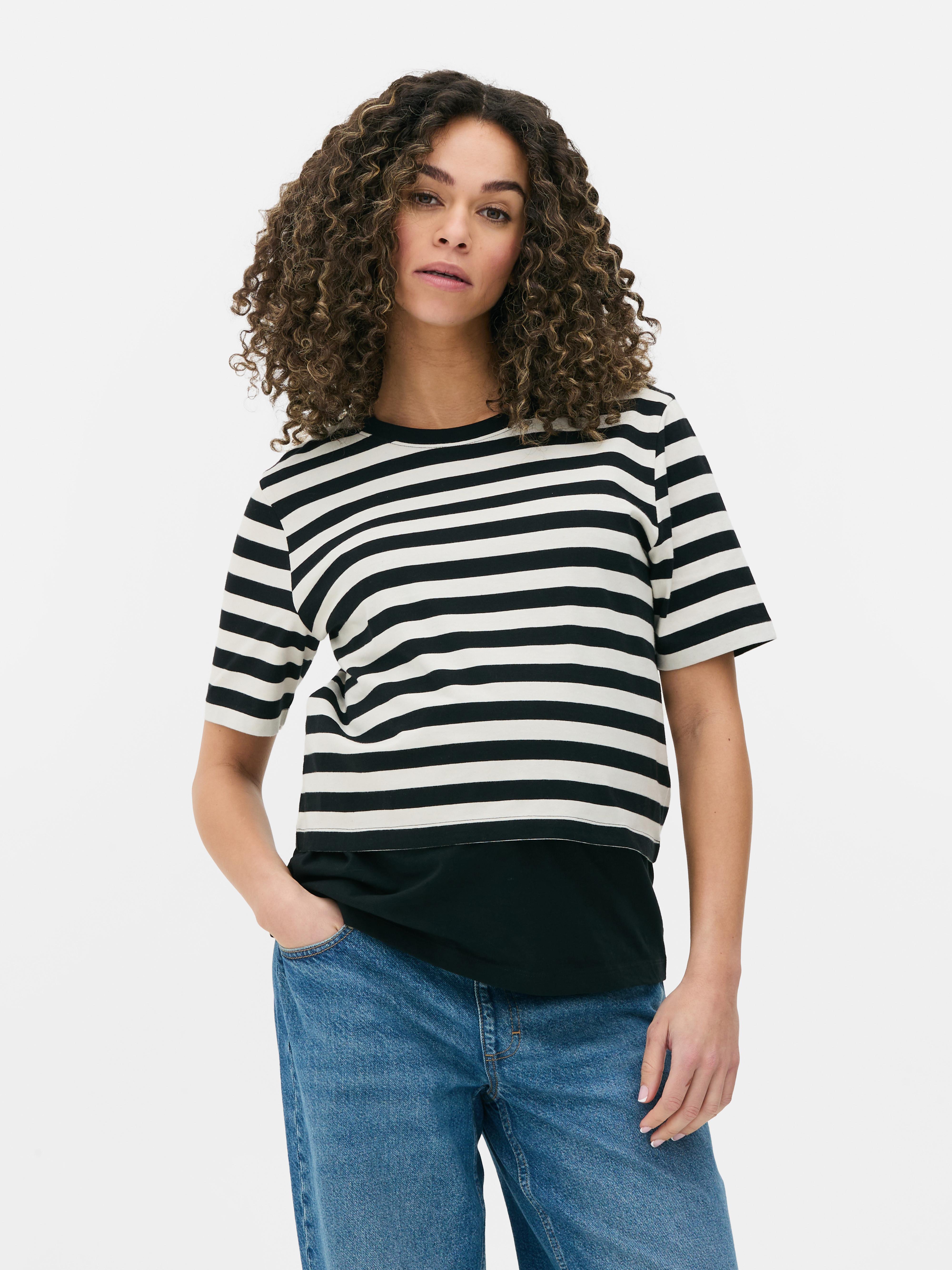 T-shirt amamentação riscas