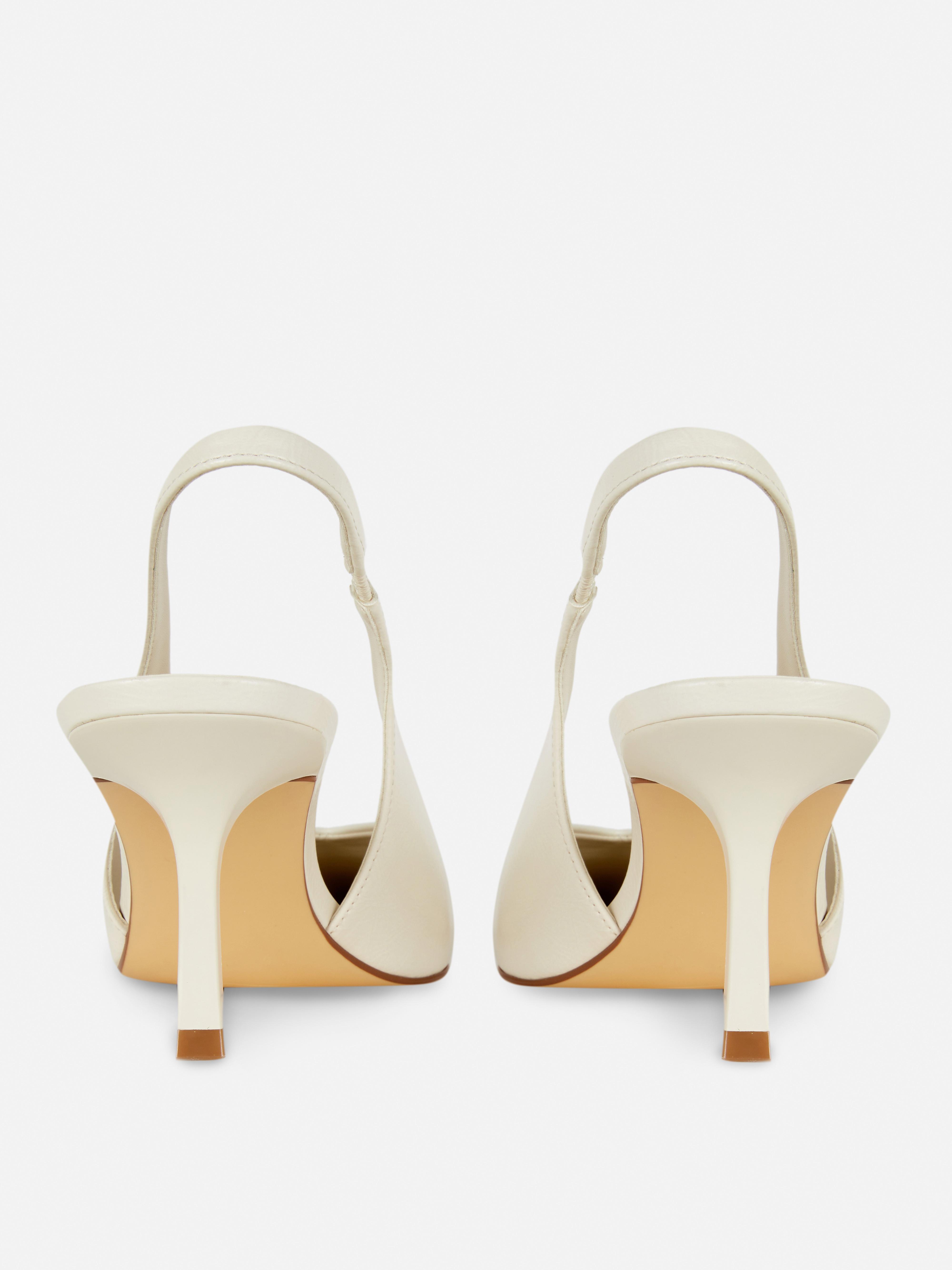 Slingback-pumps met puntige neus