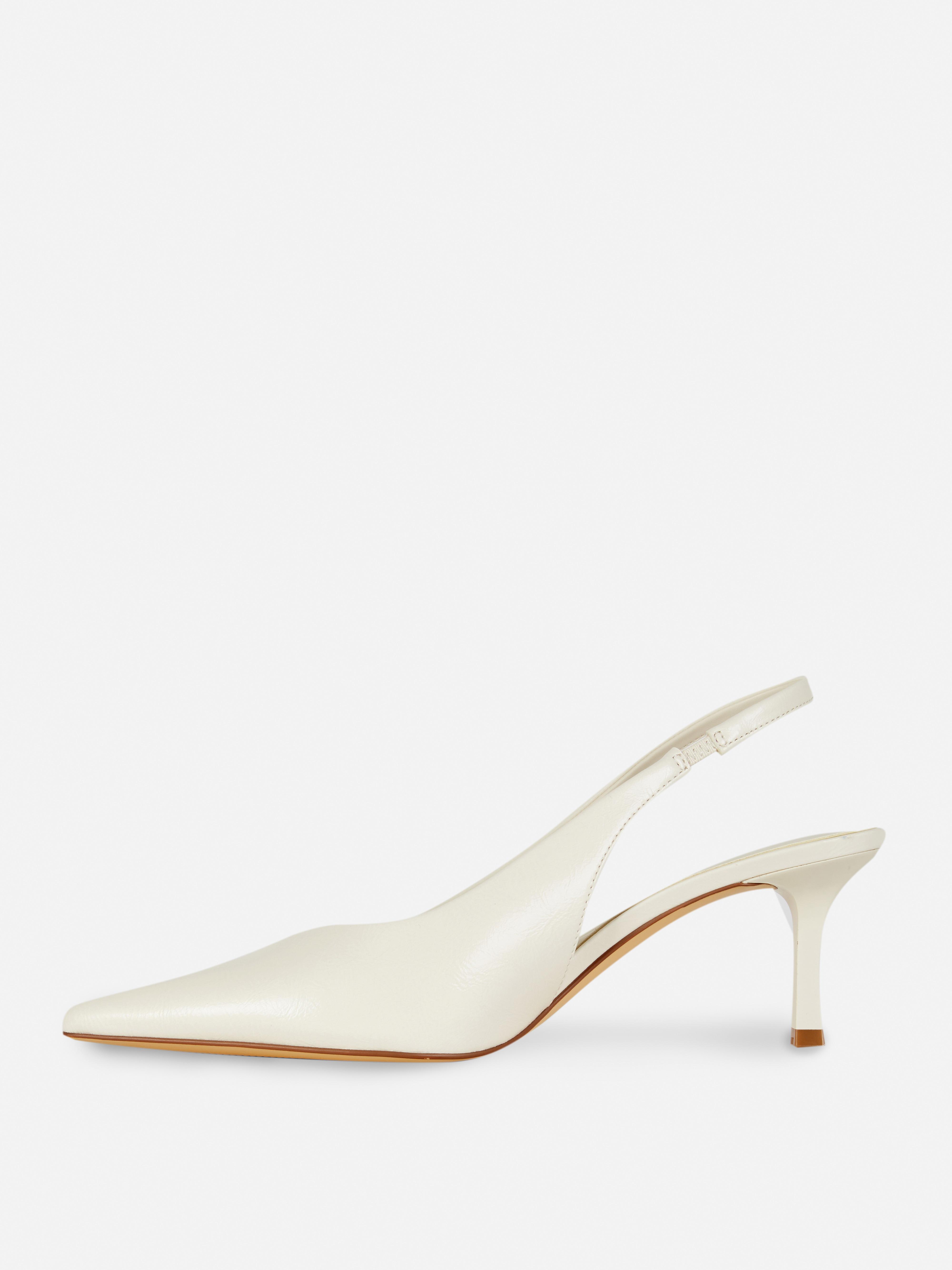 Slingback-pumps met puntige neus