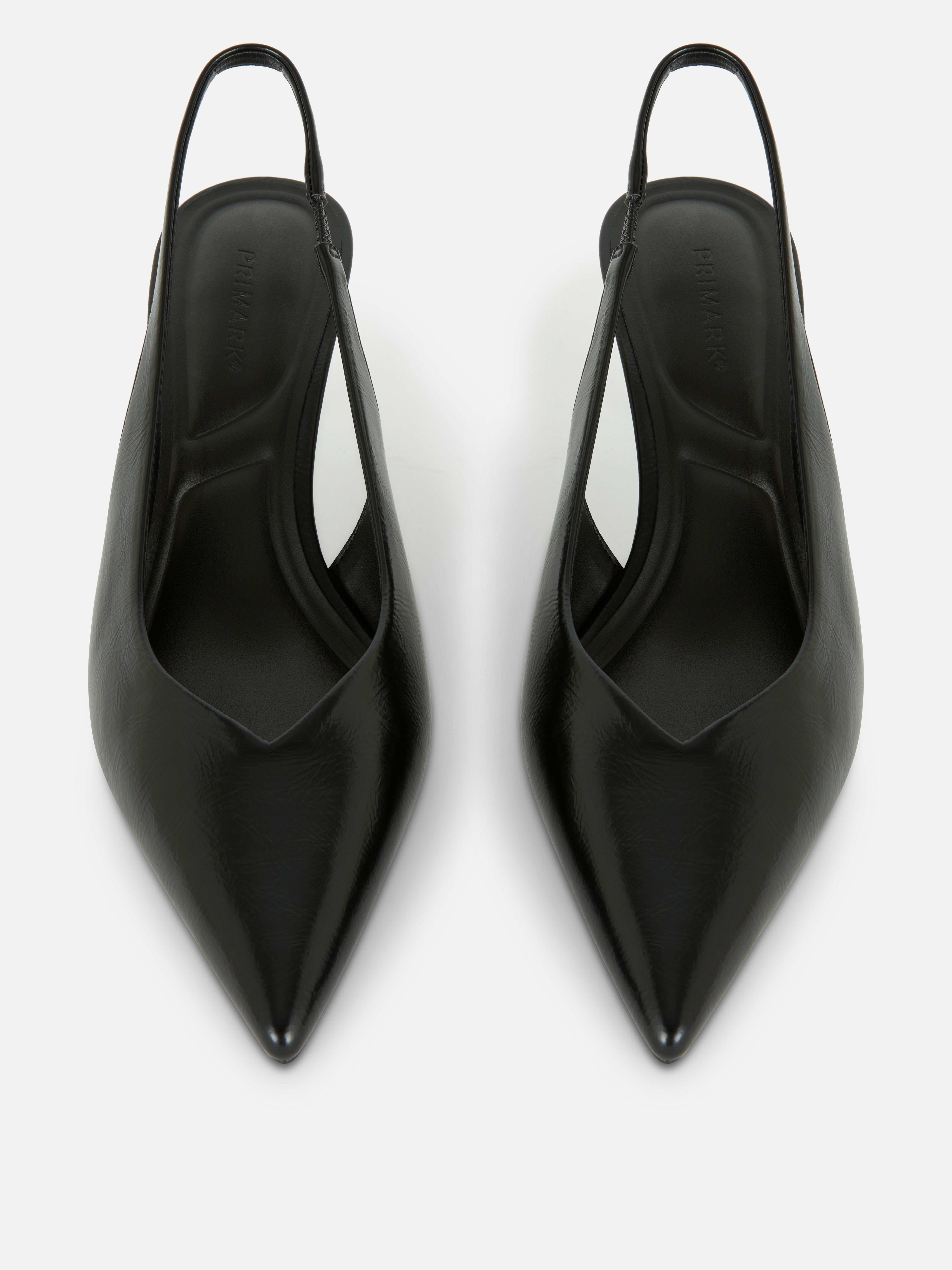 Slingback-pumps met puntige neus