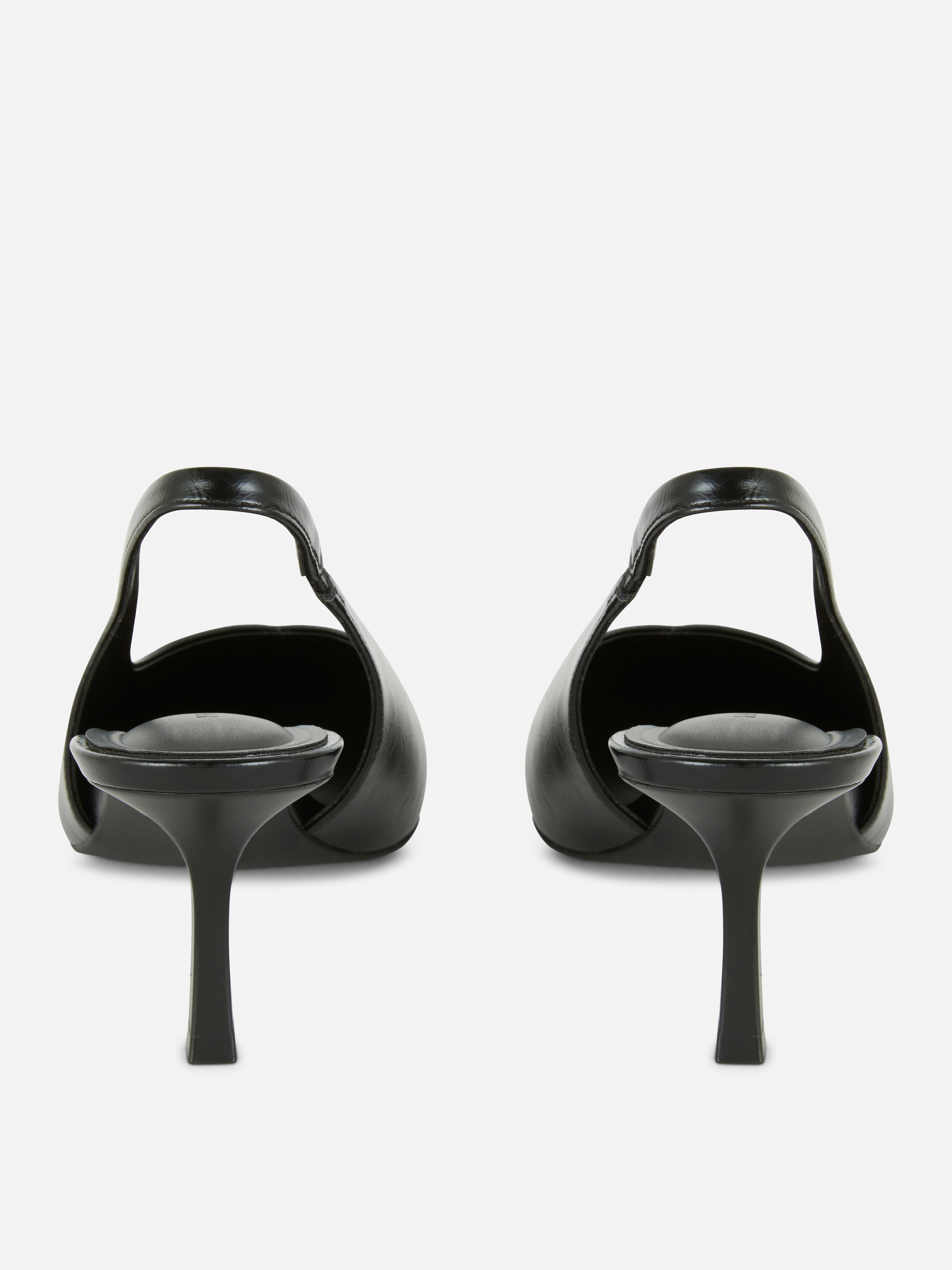 Slingback-pumps met puntige neus