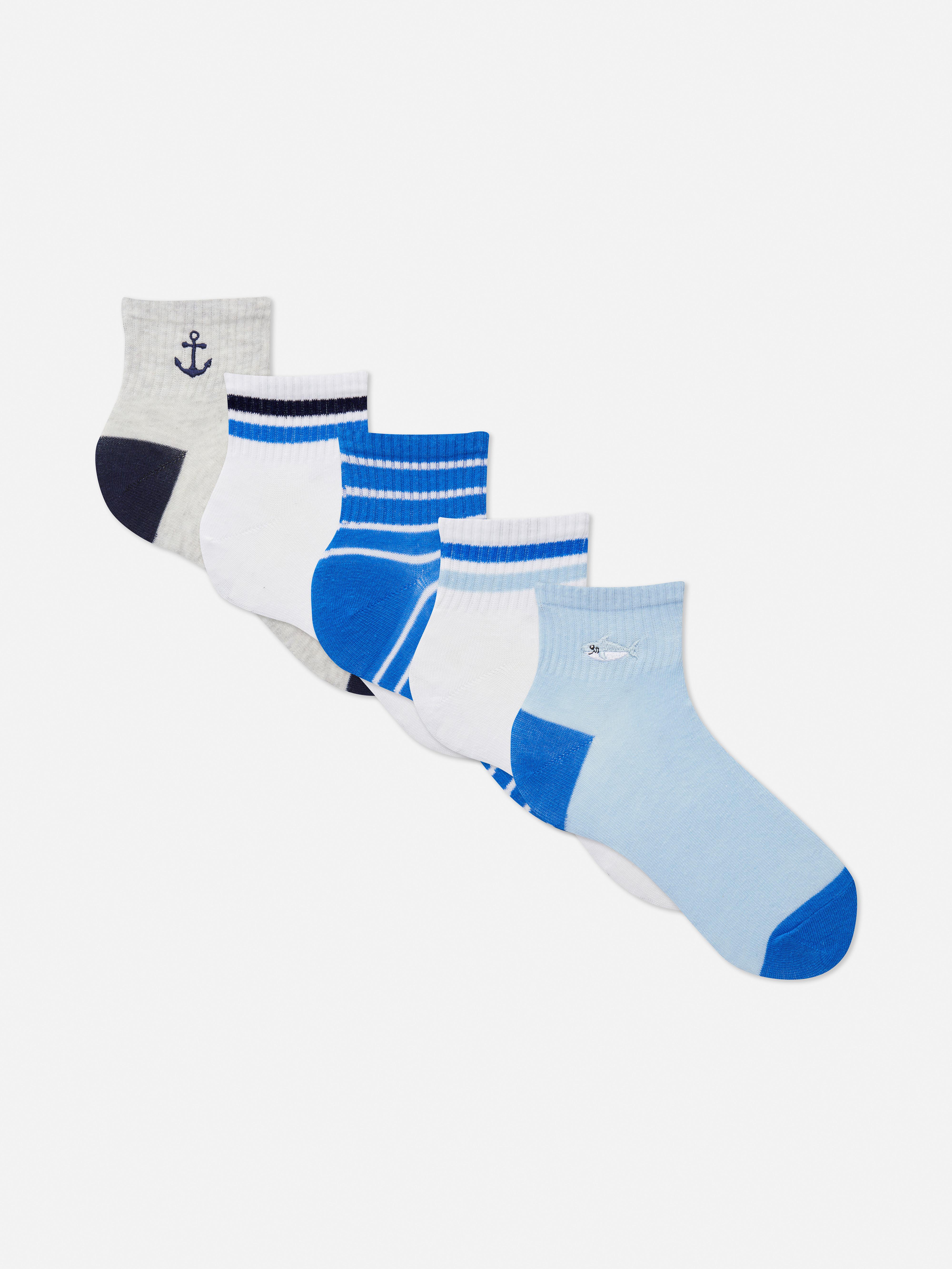 5pk Mixed Ribbed Sport Socks