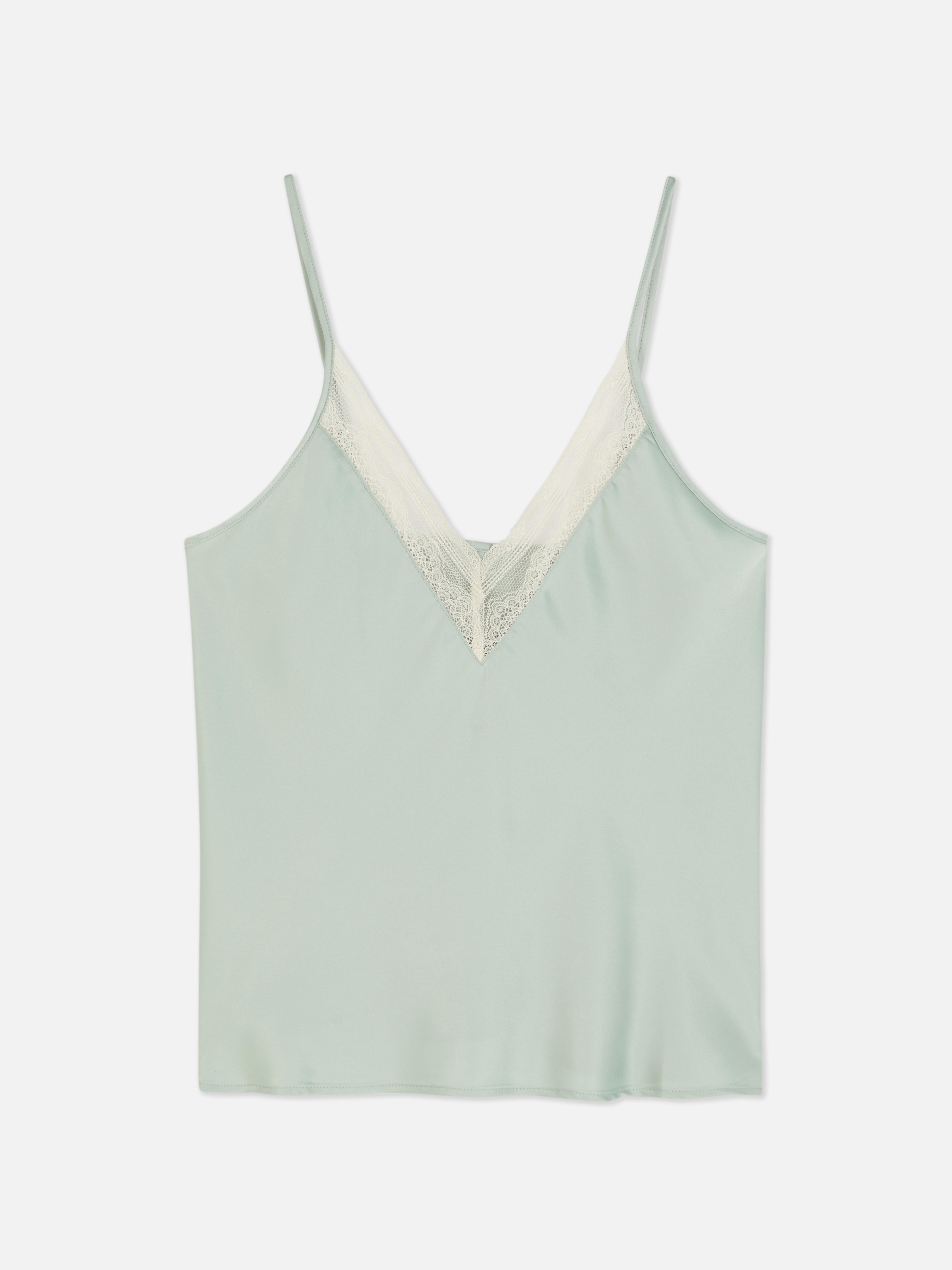 Satin Lace Cami Pyjama Top