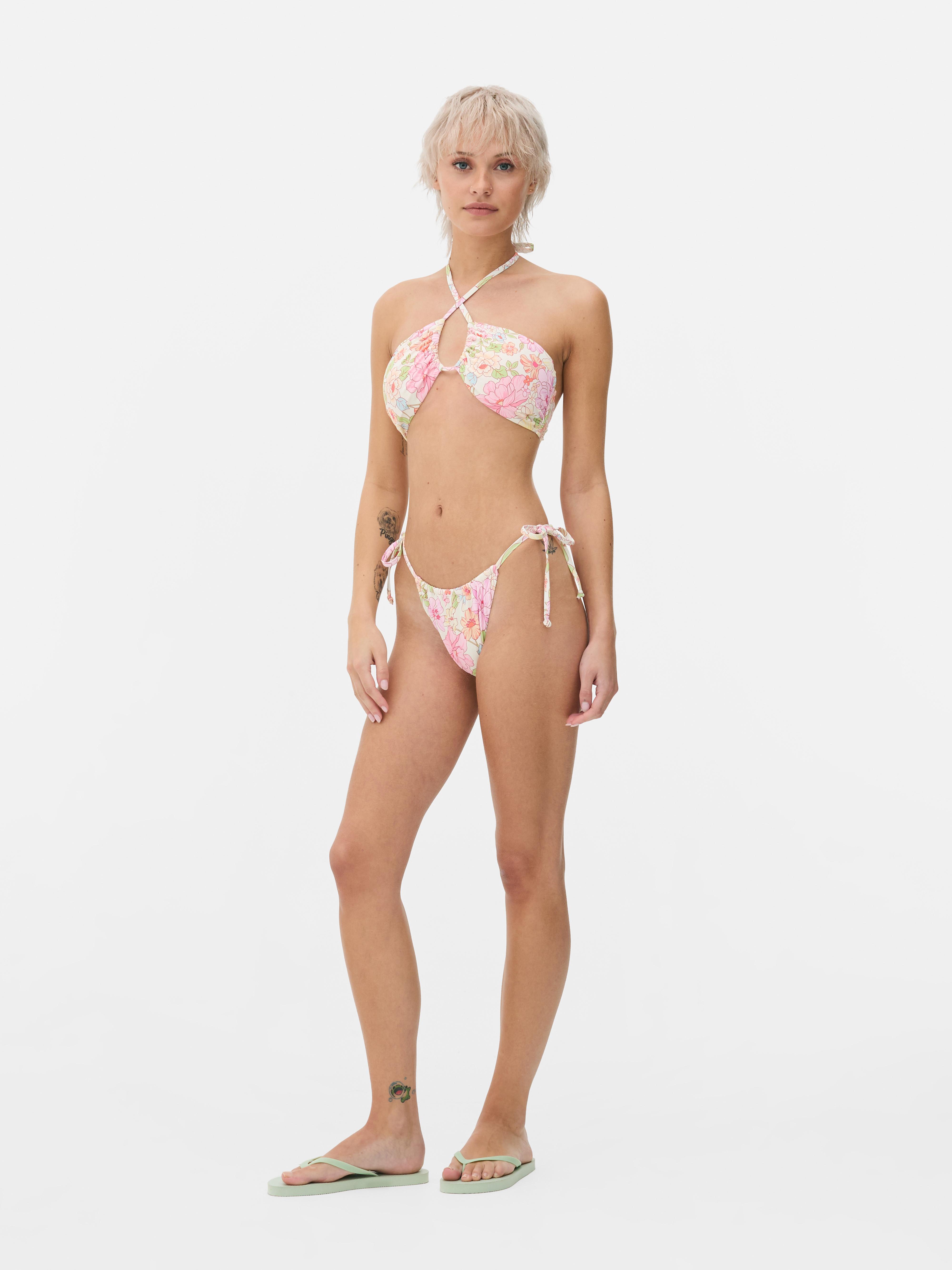 Printed Bandeau Bikini Top