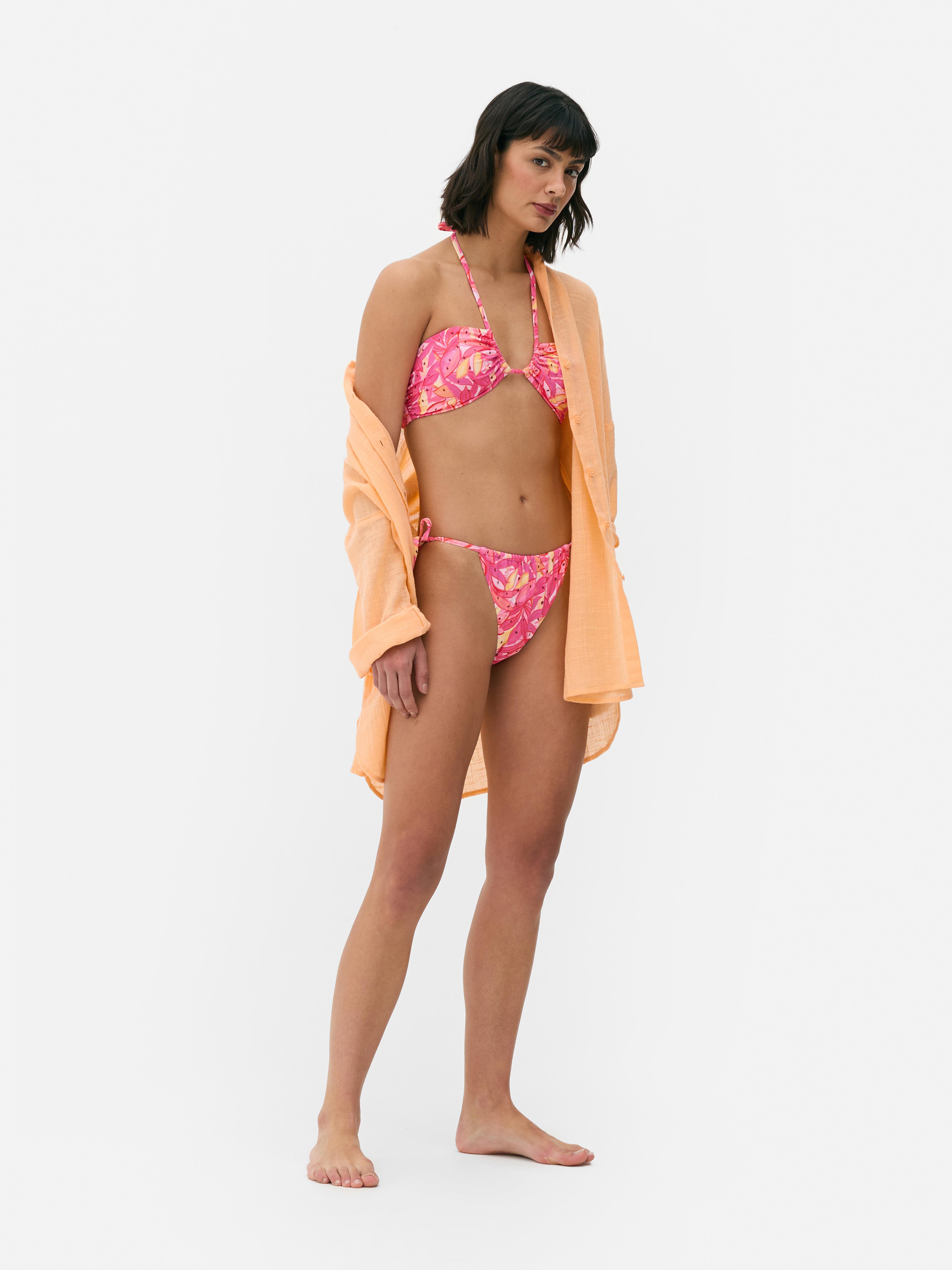 Printed Bandeau Bikini Top