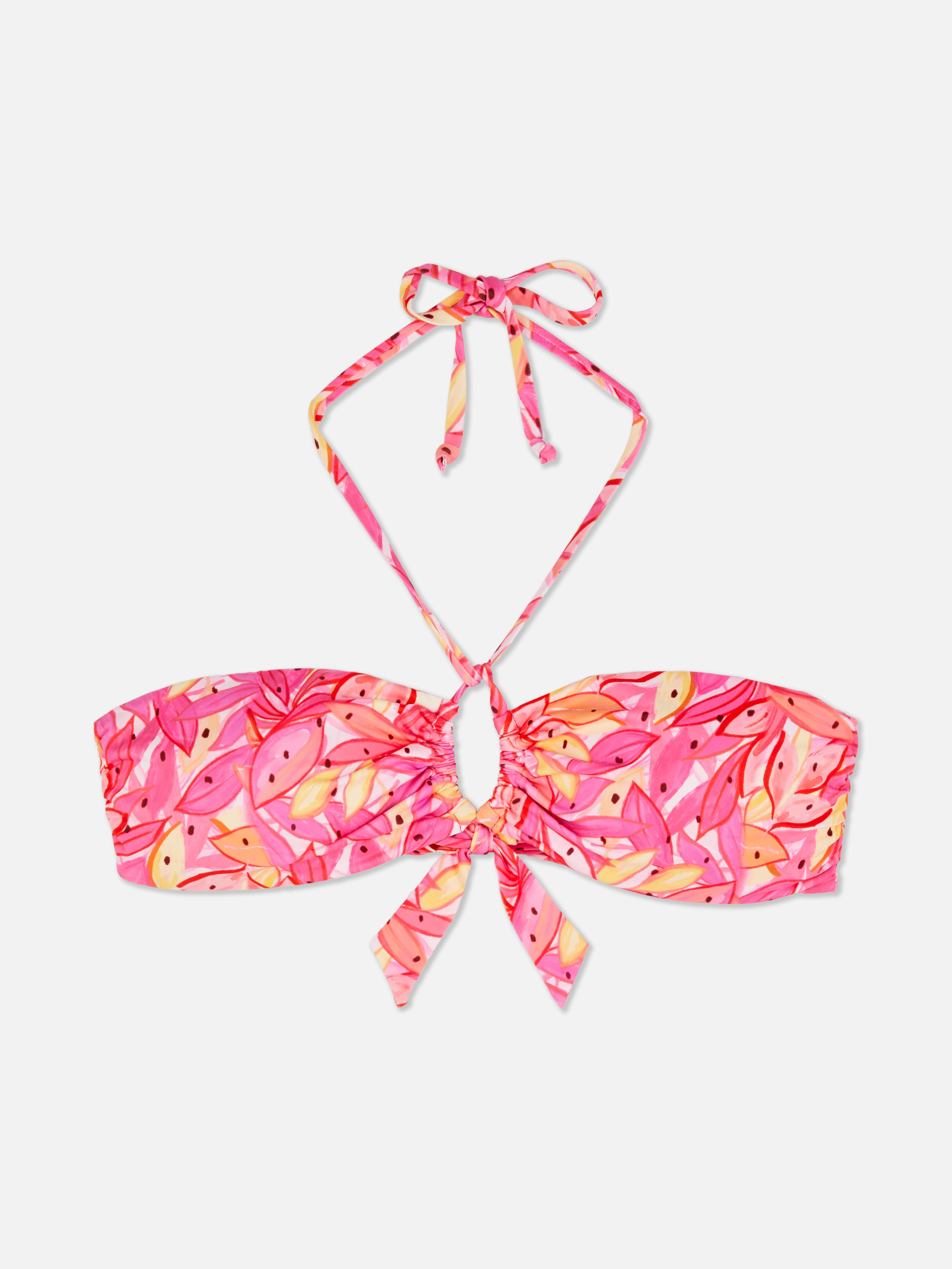 Printed Bandeau Bikini Top