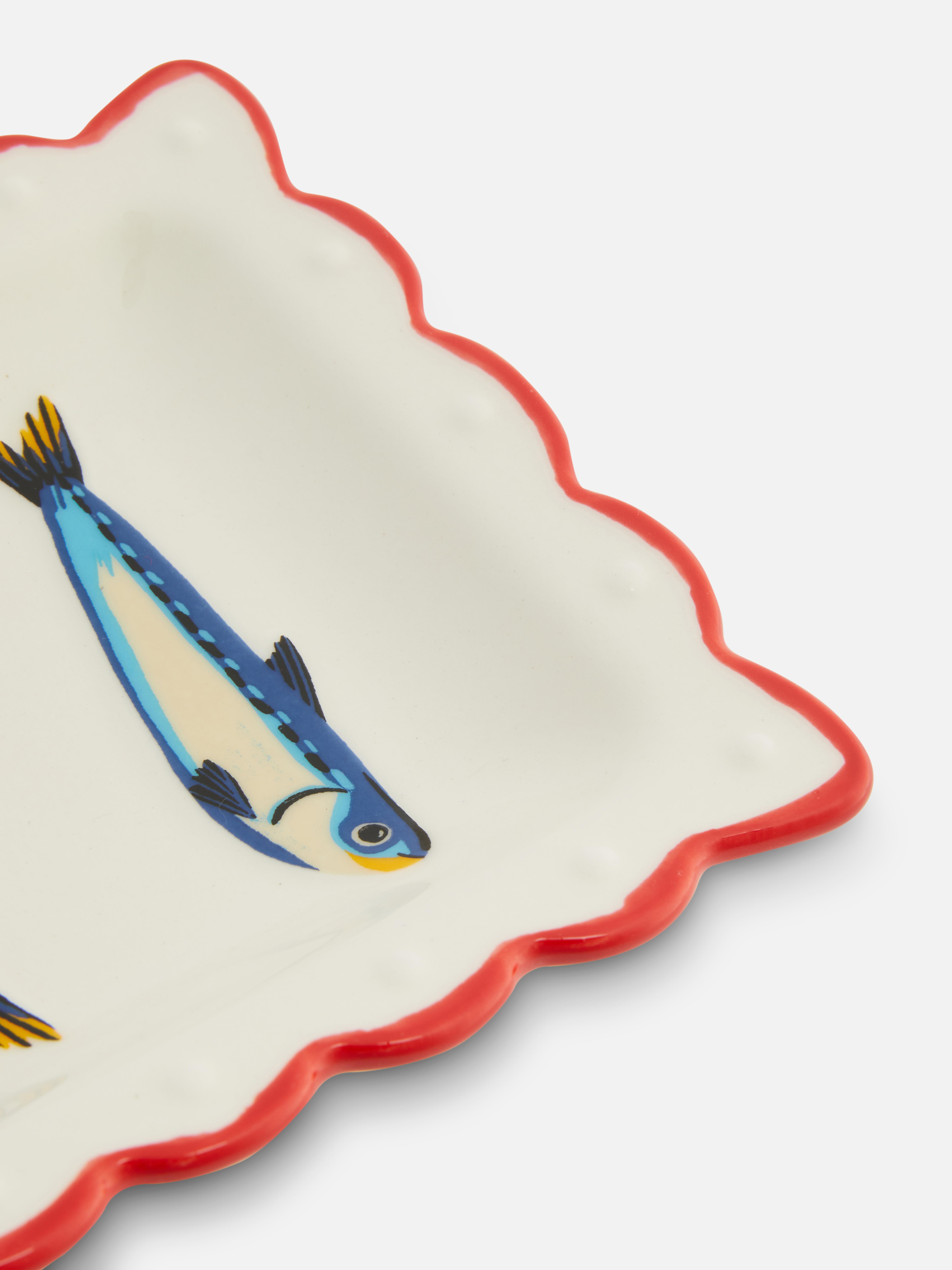 Scalloped Edge Sardine Serving Plate