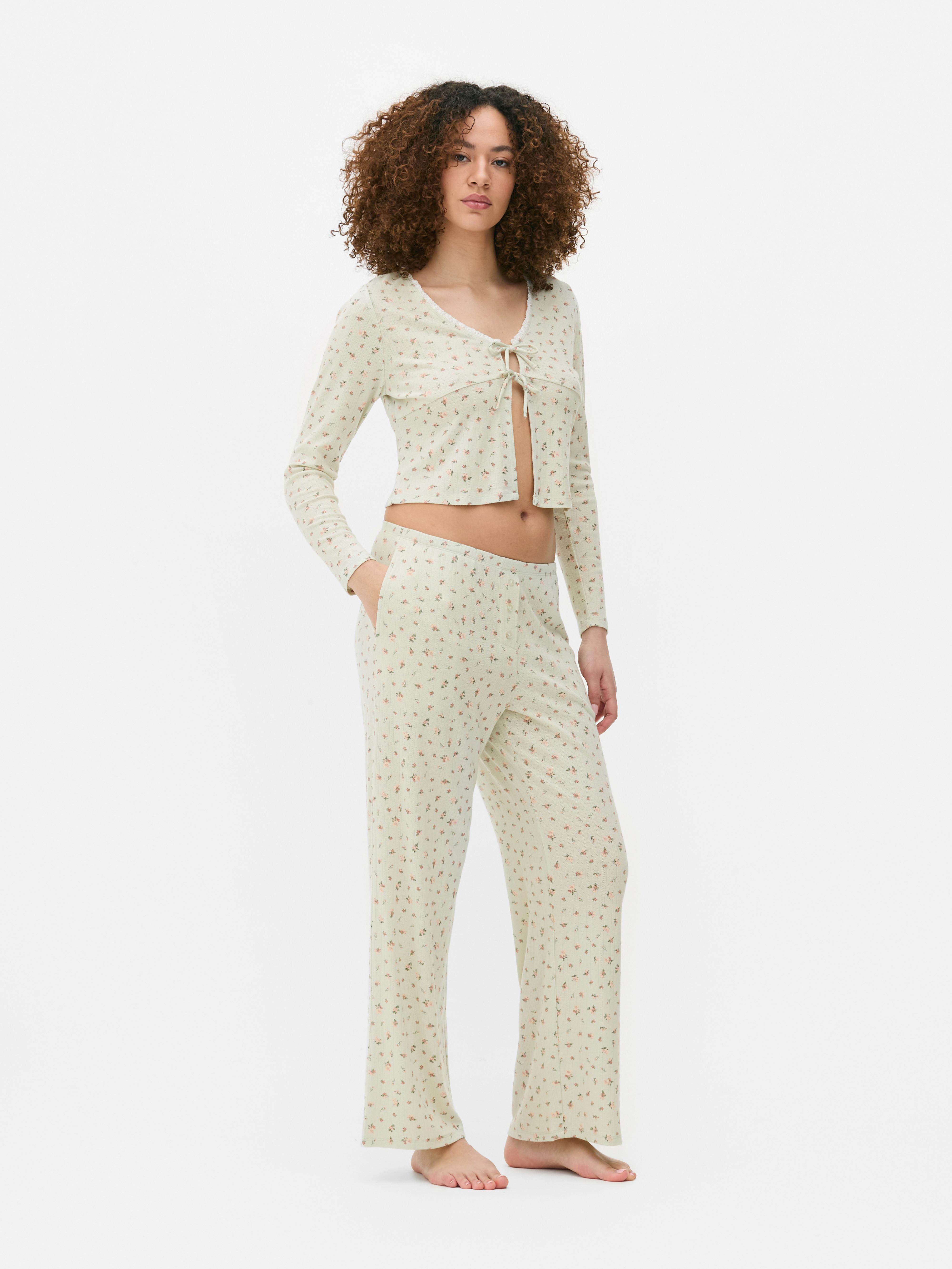Printed Pointelle Pyjama Bottoms