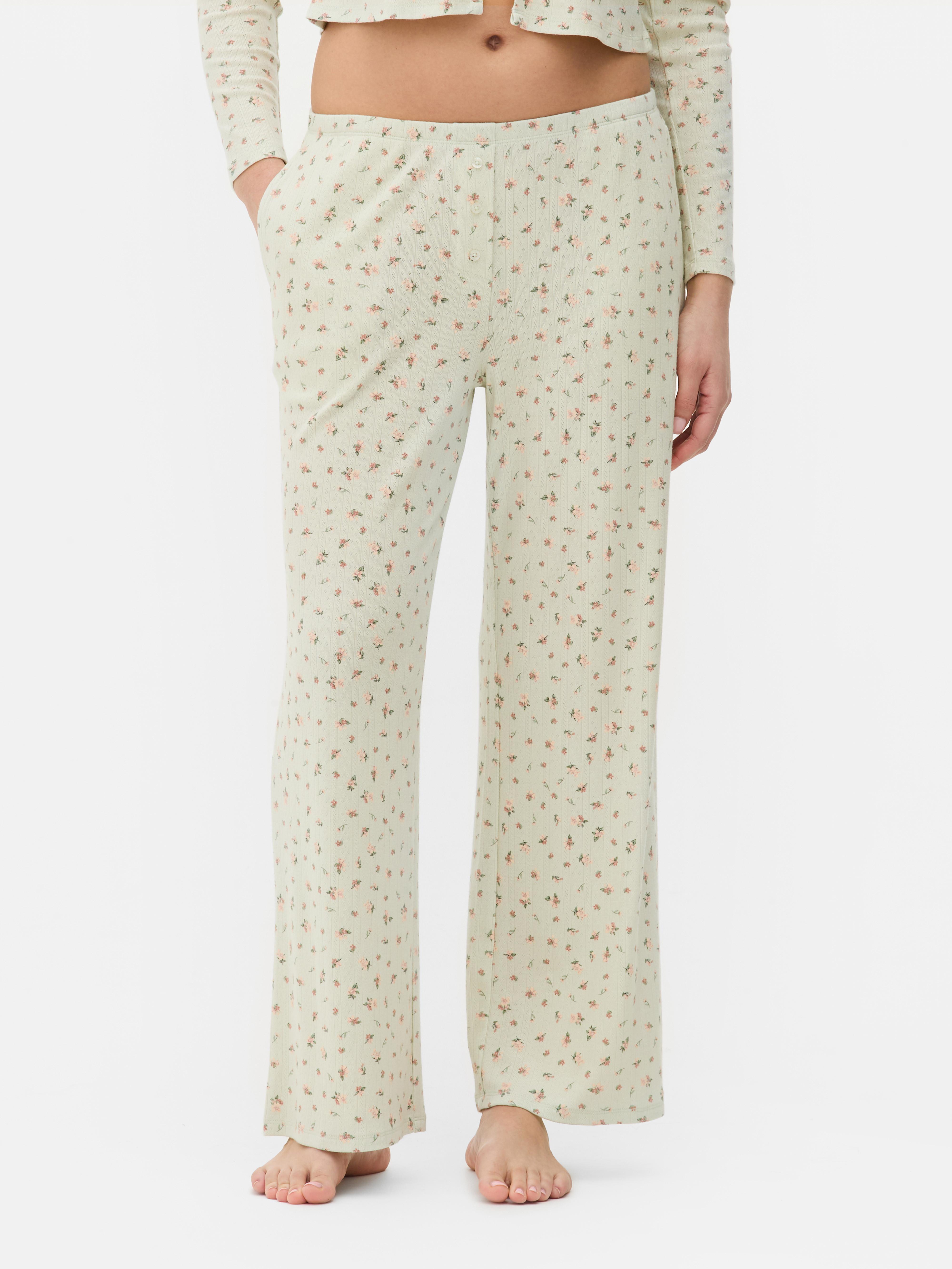 Calças pijama malha geométrica estampadas
