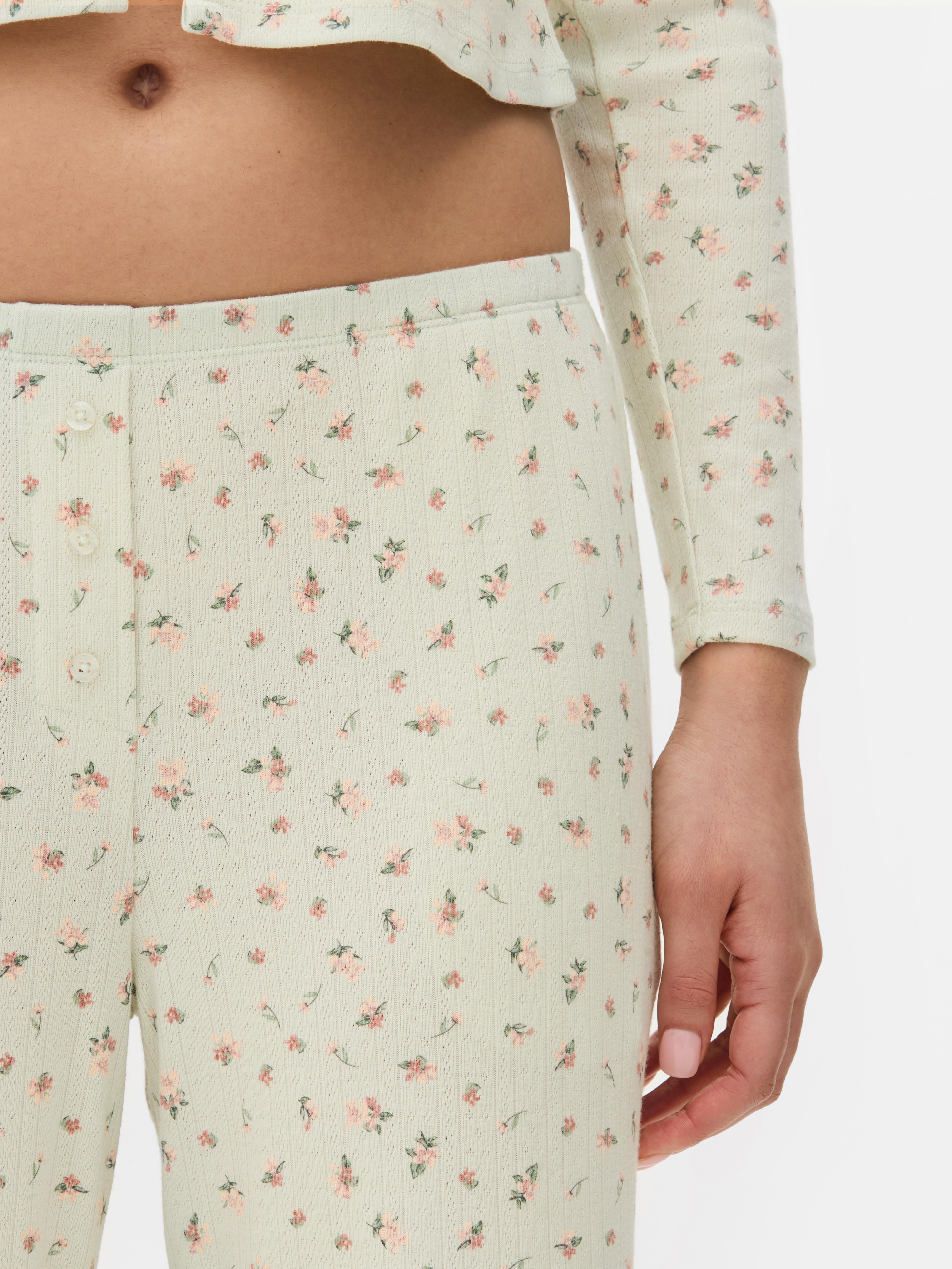 Calças pijama malha geométrica estampadas