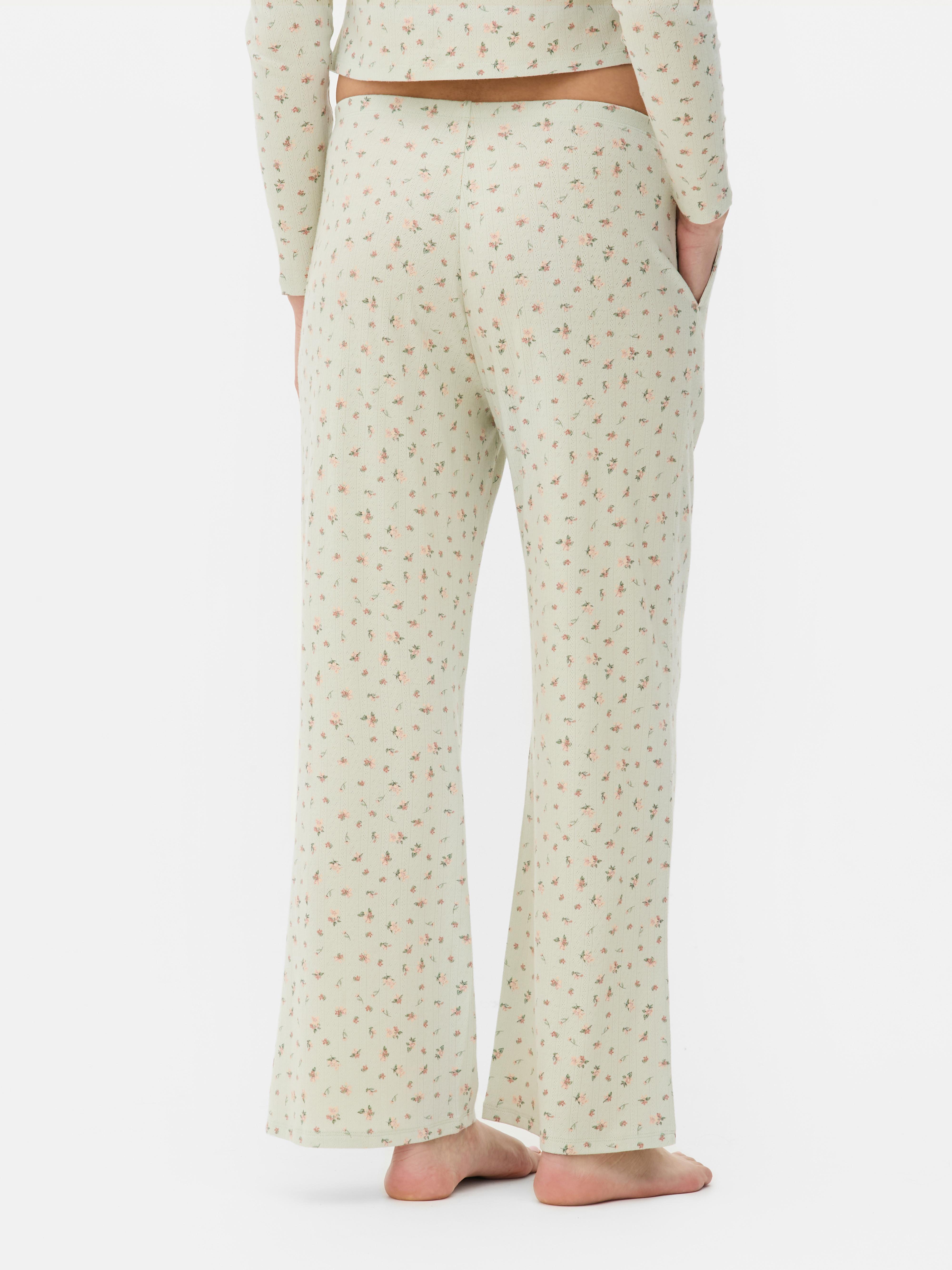 Calças pijama malha geométrica estampadas