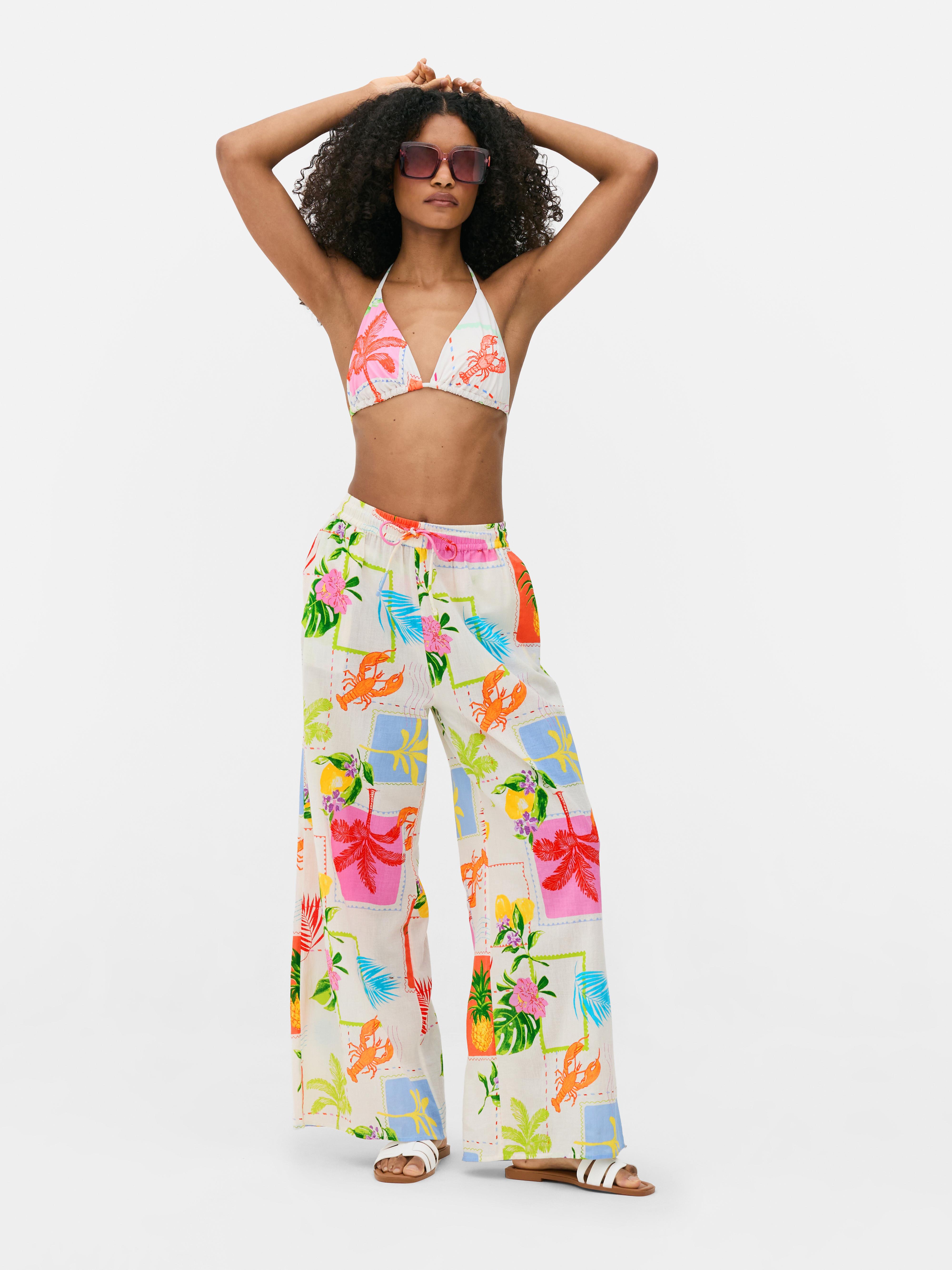 Besticktes Triangel-Bikinitop