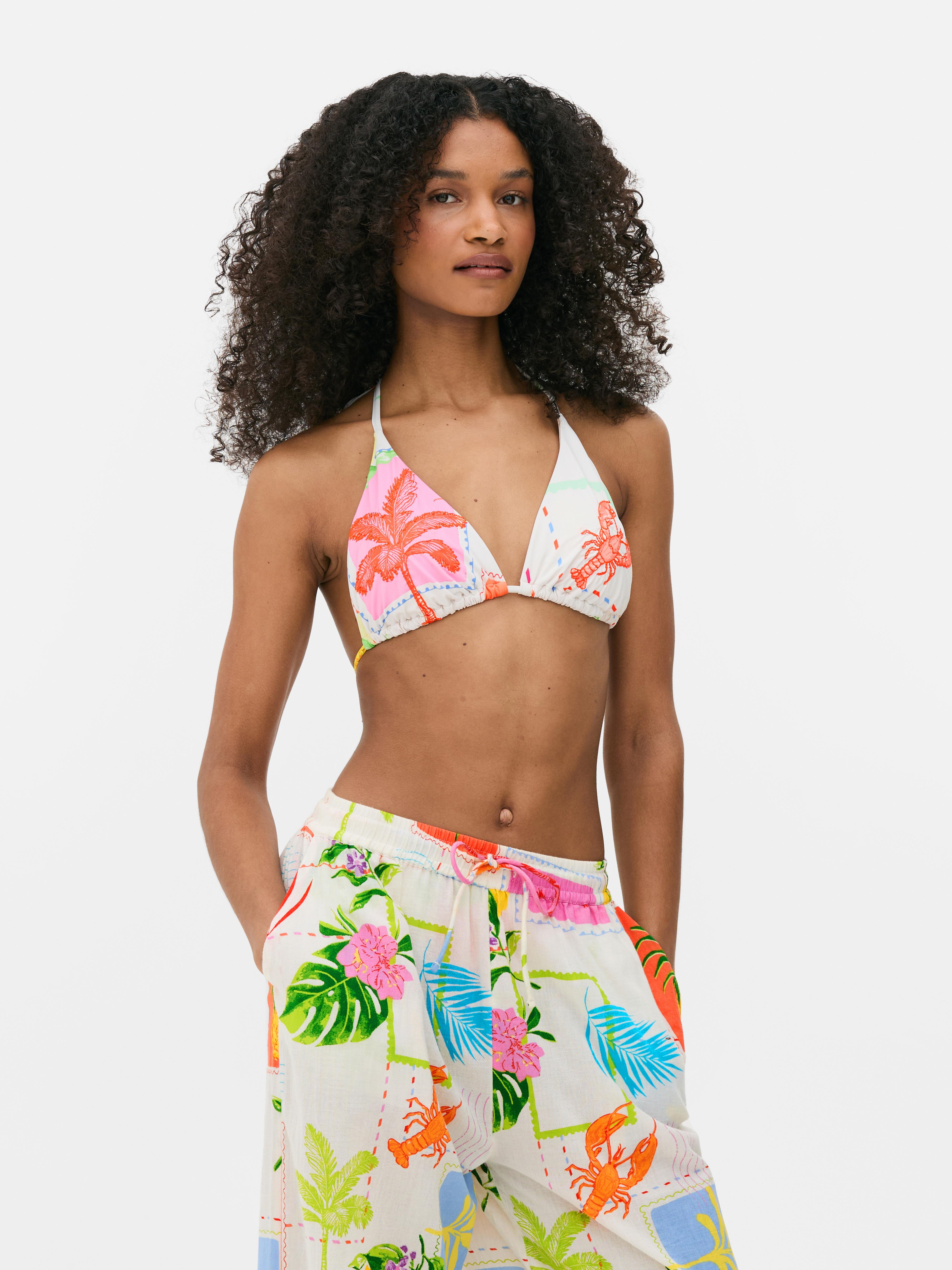 Triangelbikinitopje met borduursel