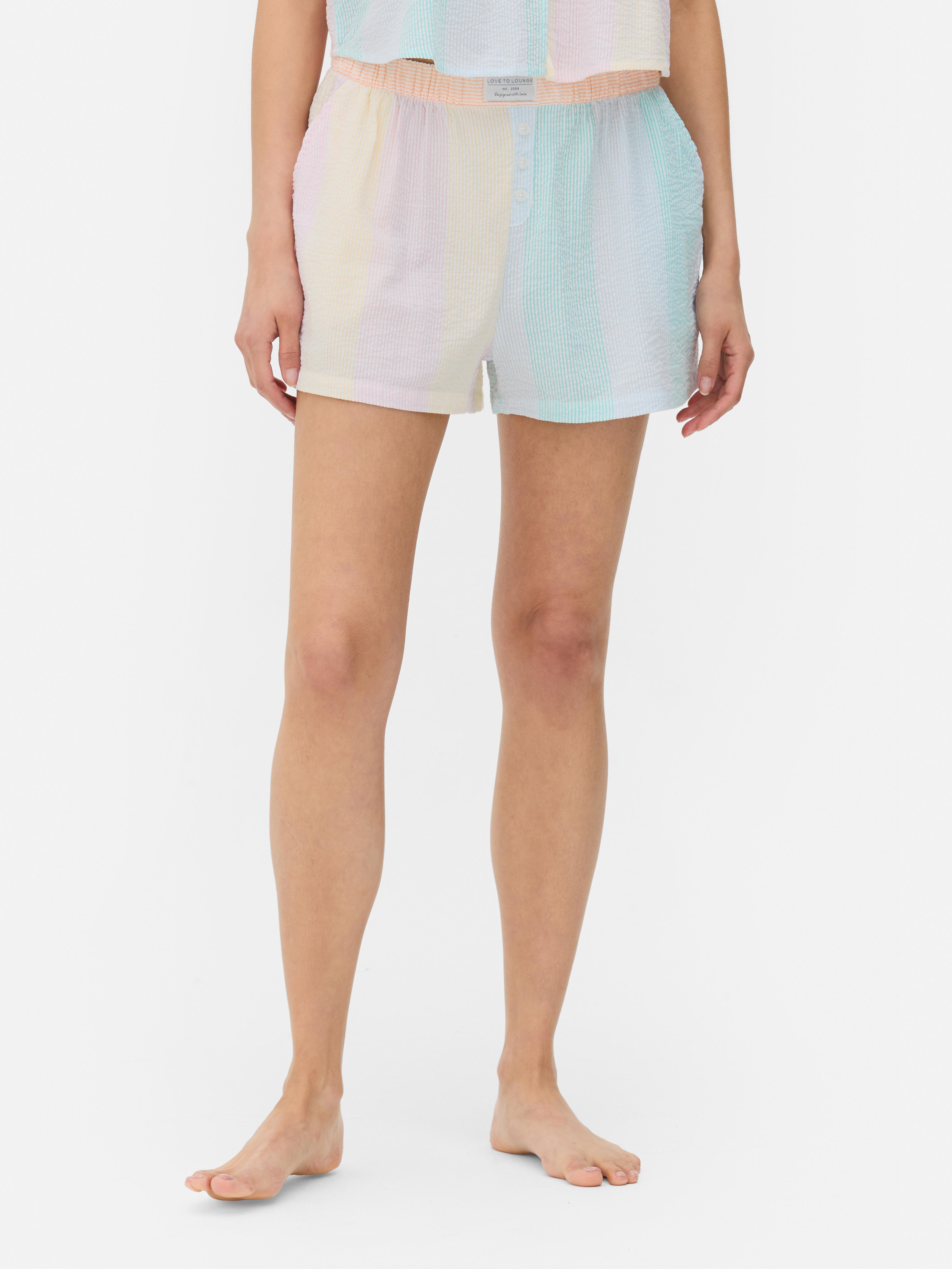 Calções pijama seersucker
