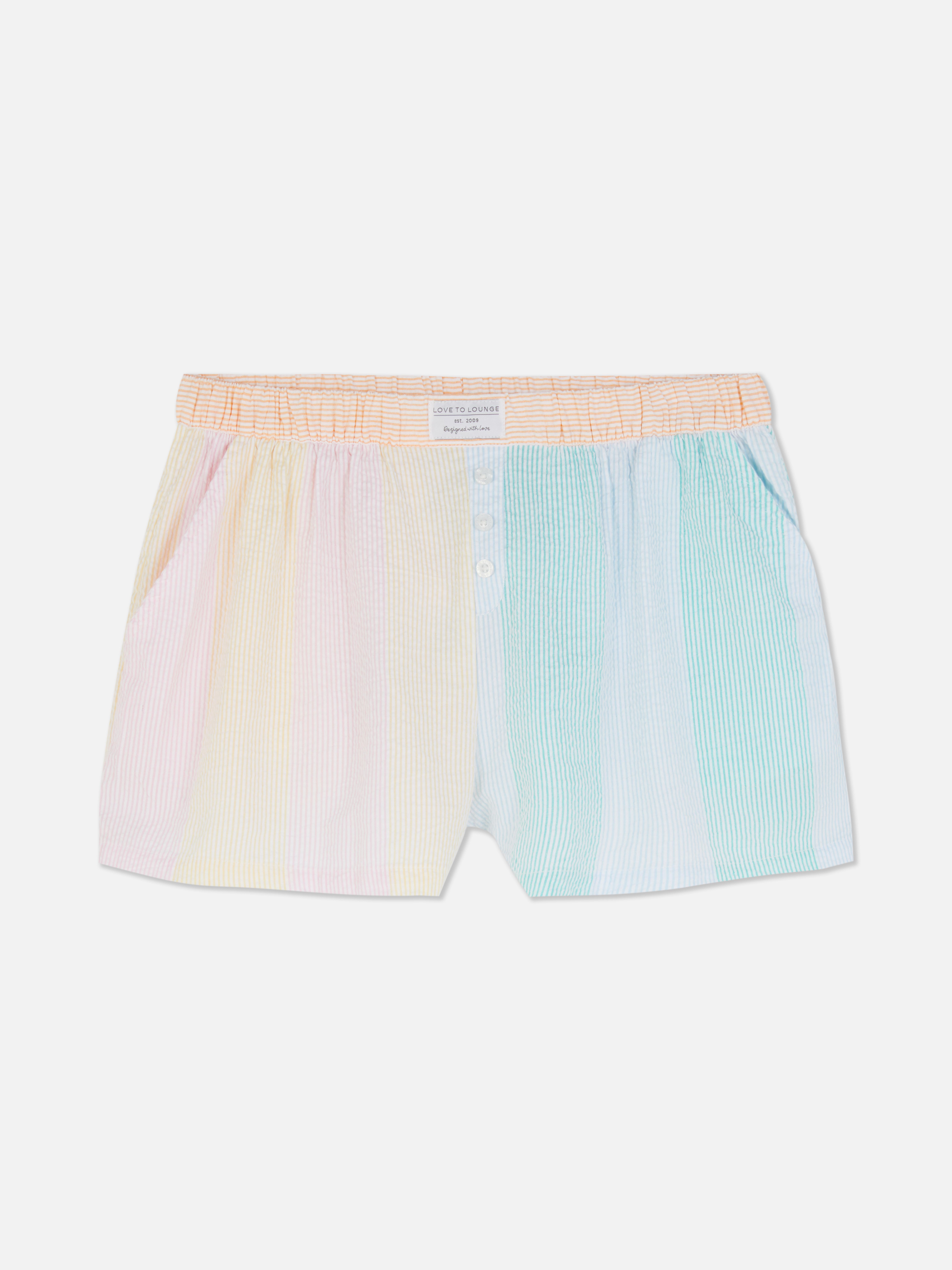 Calções pijama seersucker
