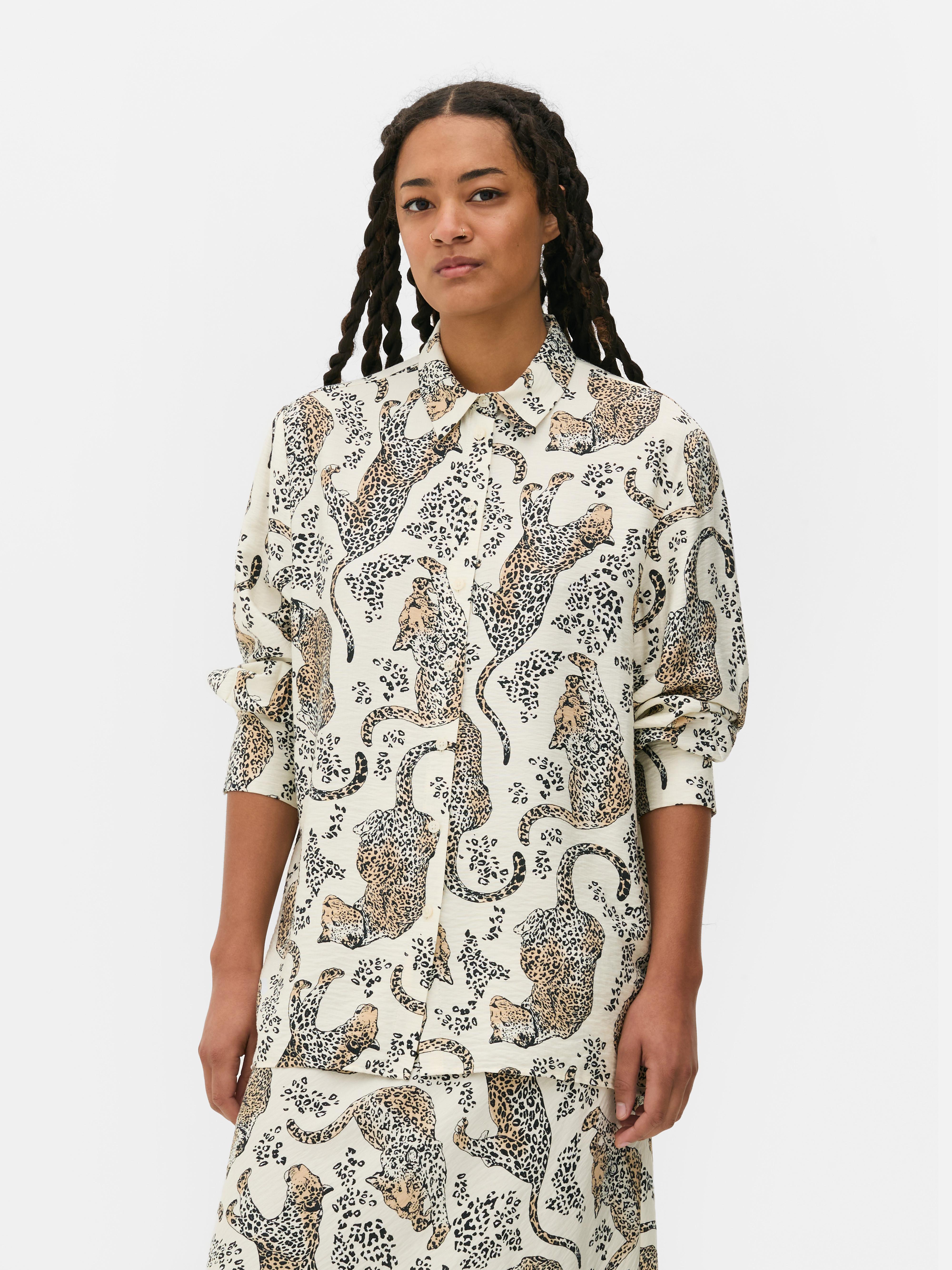 Relaxed Print Shirt Dress